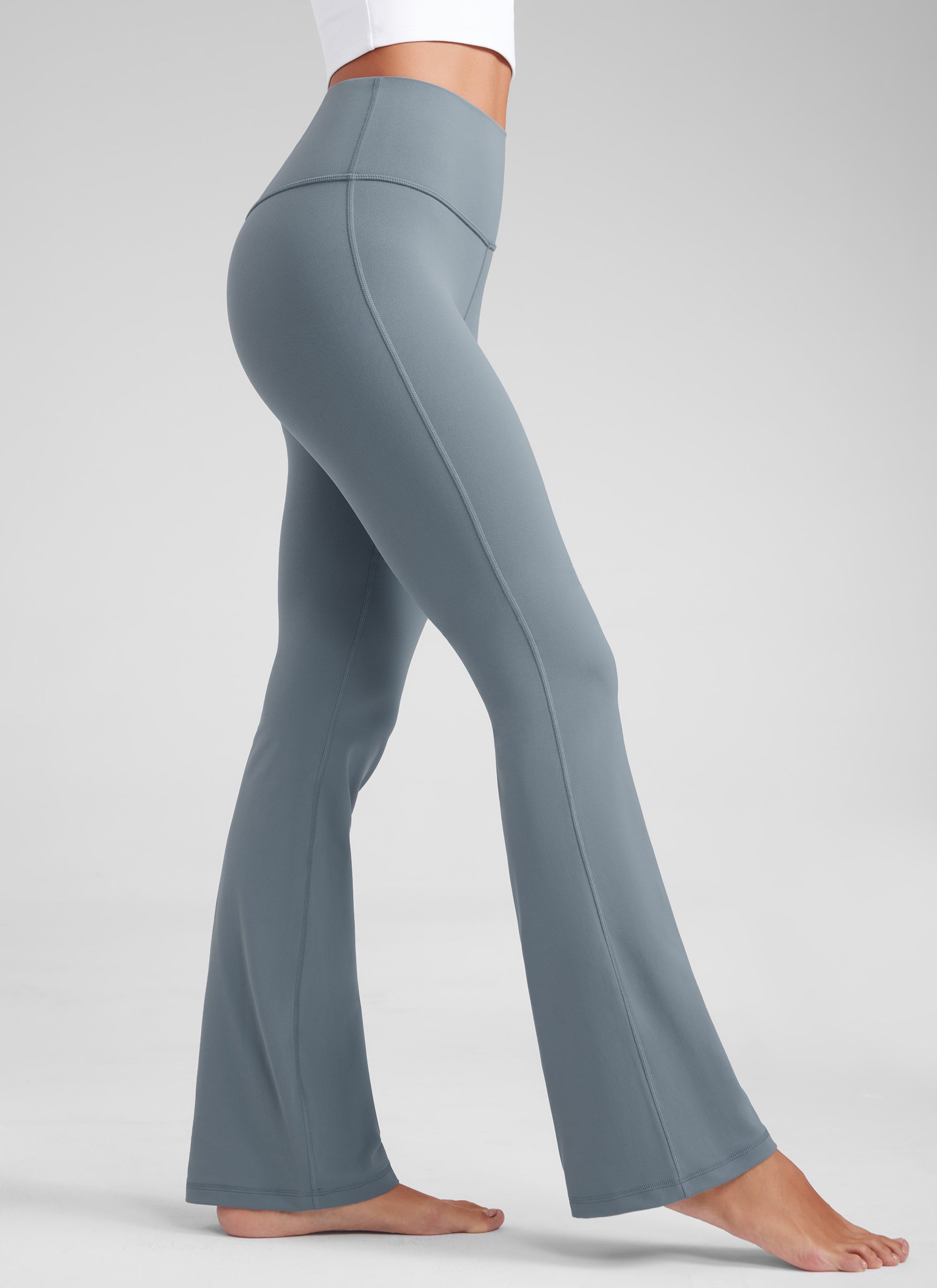 CRZ YOGA Leggings con Bolsillos Acampanados de 29 Pulgadas para Mujer Azul Belga