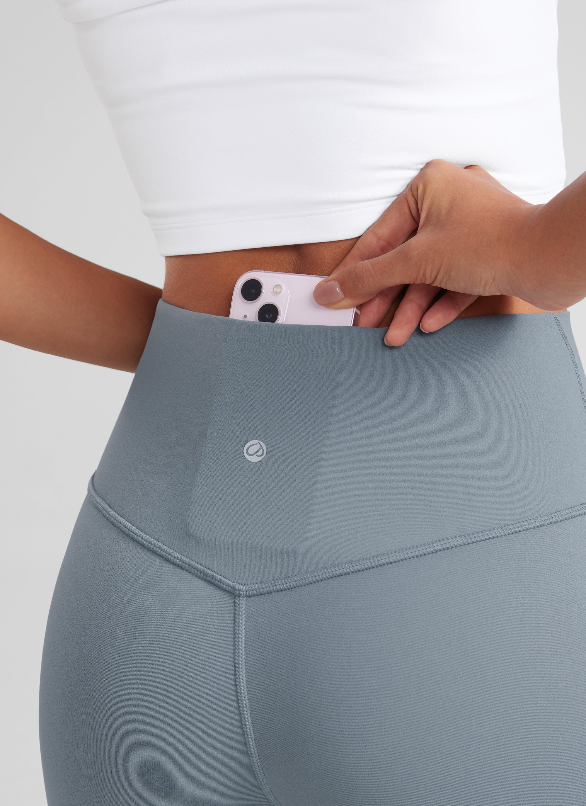 CRZ YOGA Leggings con Bolsillos Acampanados de 29 Pulgadas para Mujer Azul Belga