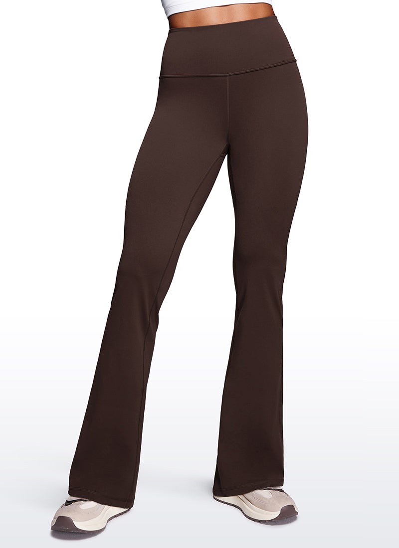 CRZ YOGA Butterluxe Leggings Acampanados con Bolsillos para Mujer Marrón Fudge Caliente
