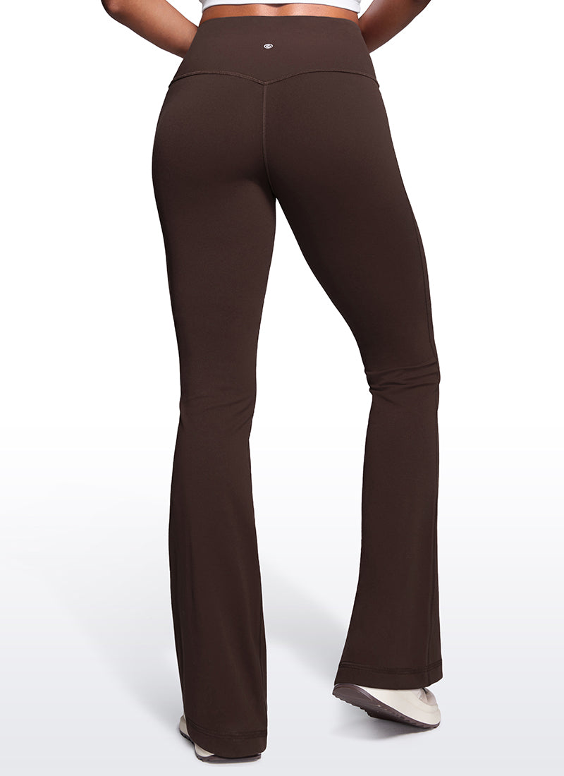 CRZ YOGA Butterluxe Leggings Acampanados con Bolsillos para Mujer Marrón Fudge Caliente