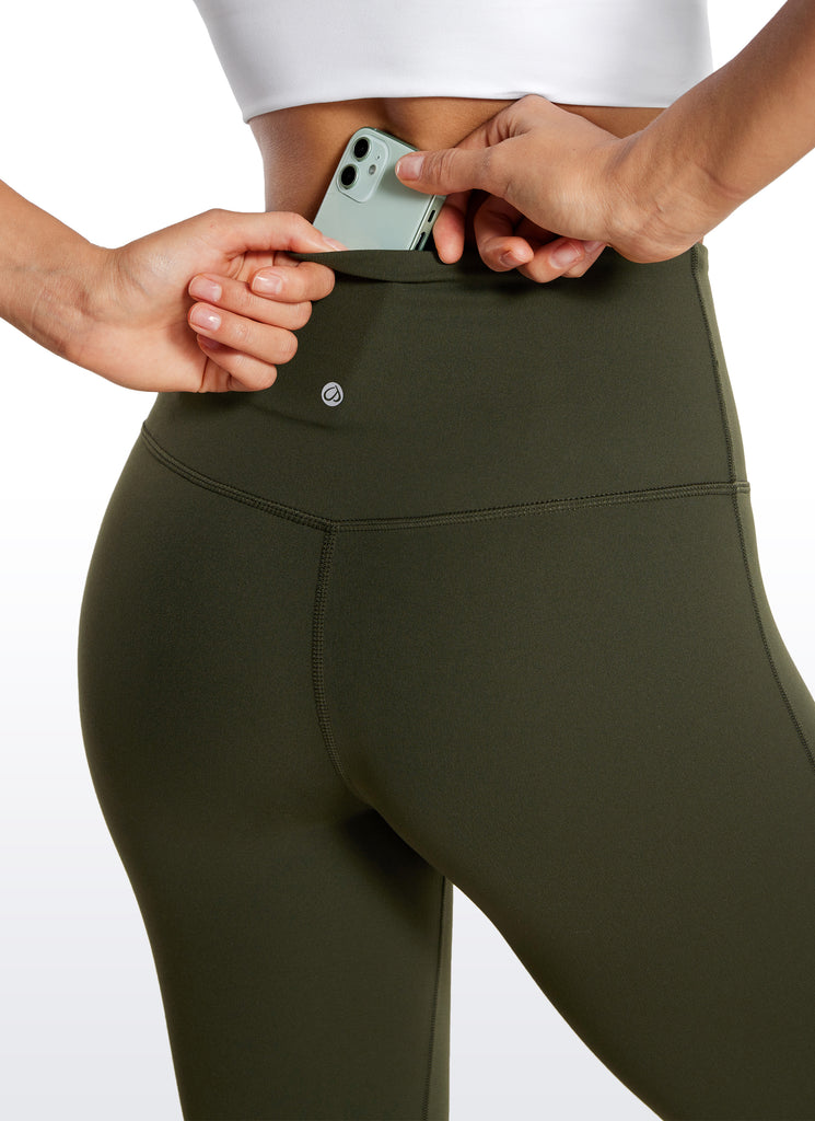 CRZ YOGA Butterluxe Leggings de Cintura Alta y Pierna Acampanada para Mujer Verde Oliva