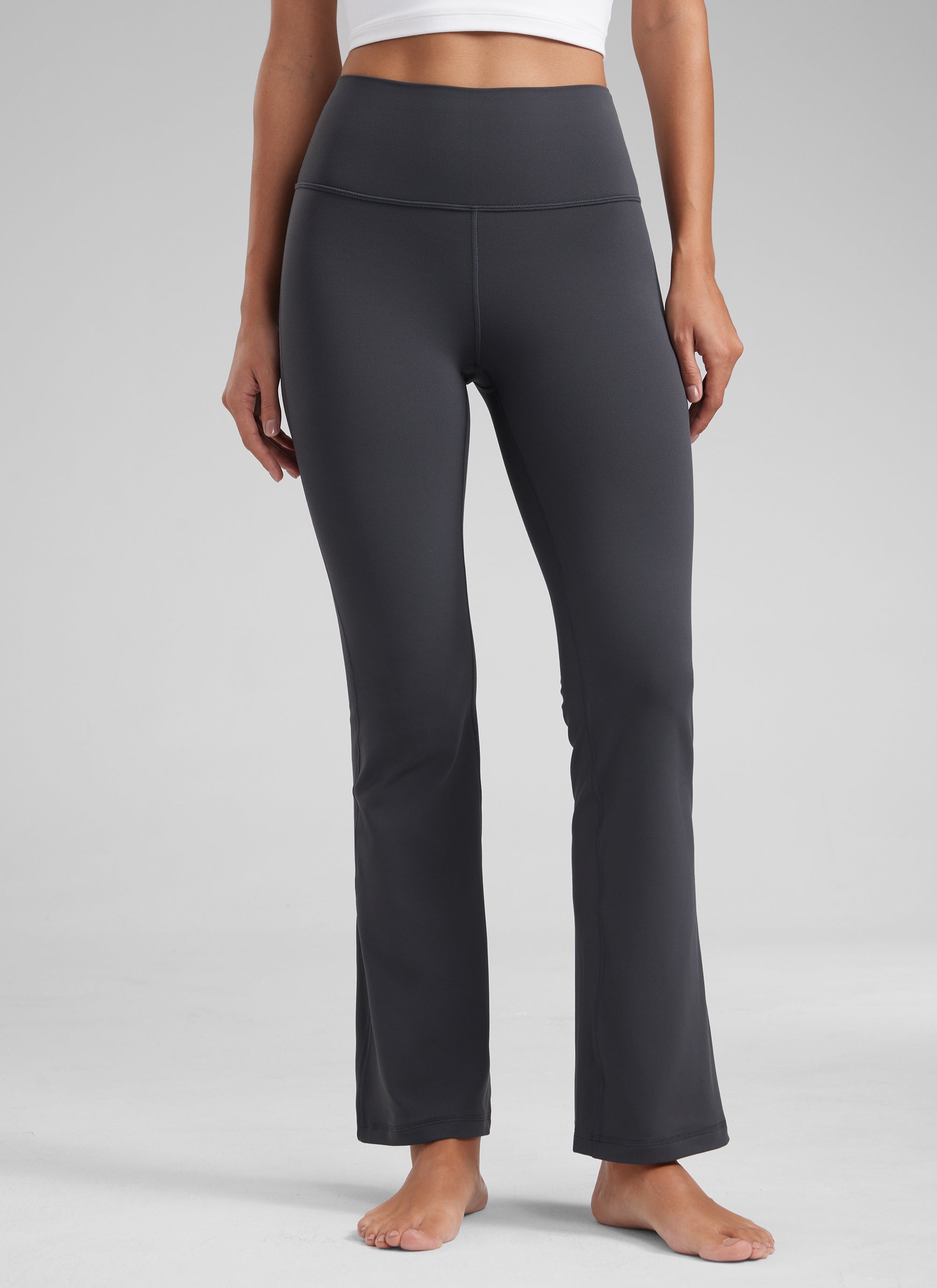 CRZ YOGA Leggings con Bolsillos Acampanados de 29 Pulgadas para Mujer Gris misterioso