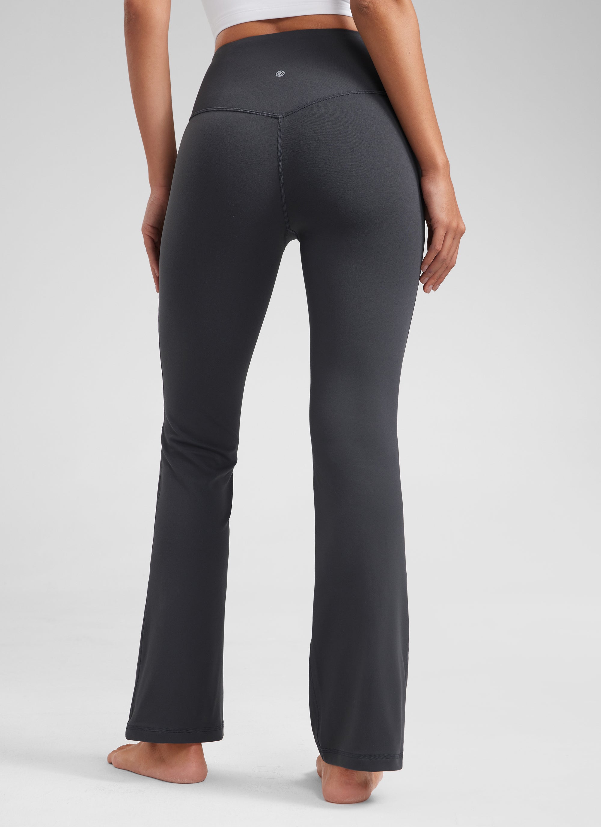 CRZ YOGA Leggings con Bolsillos Acampanados de 29 Pulgadas para Mujer Gris misterioso