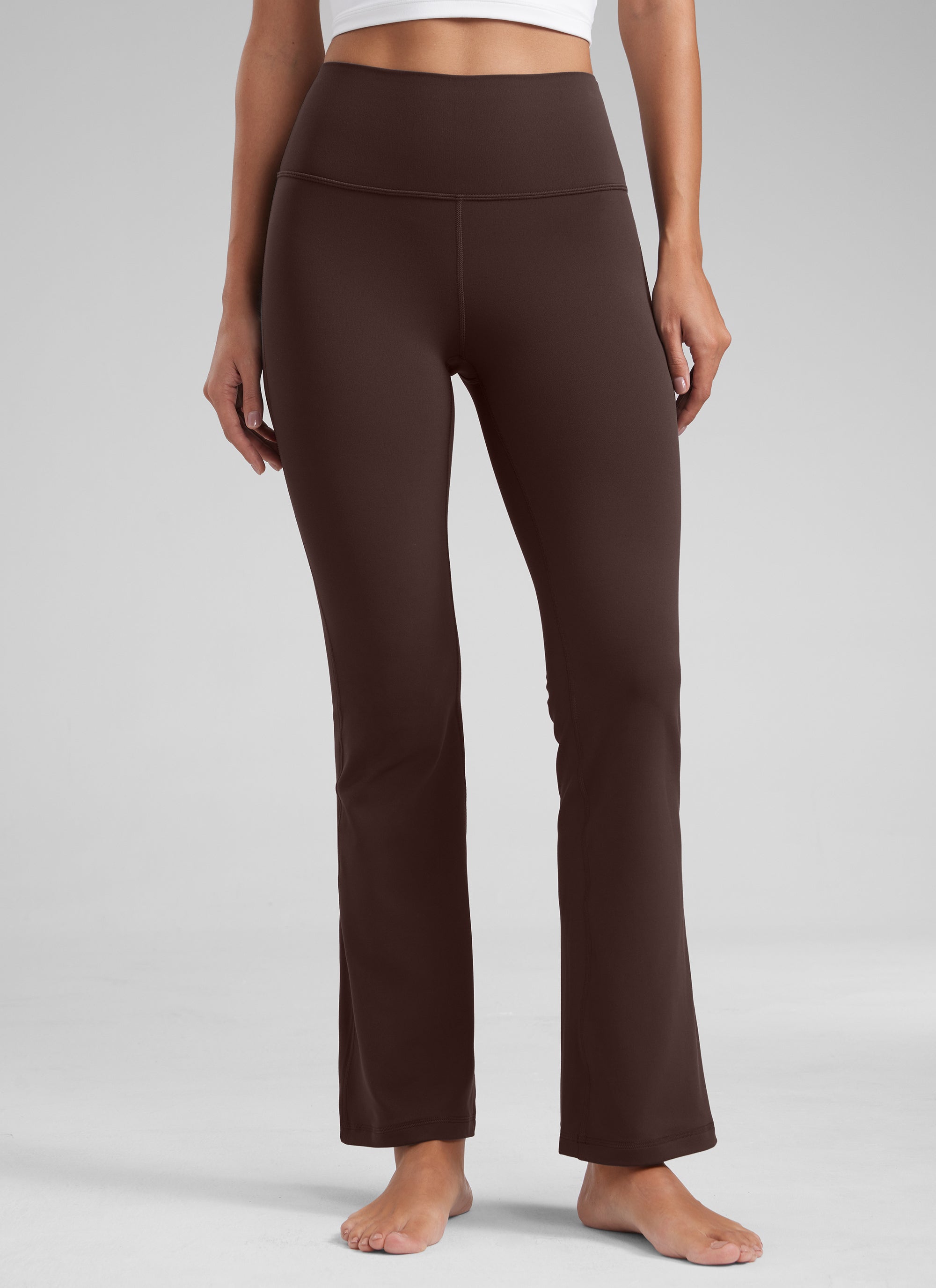 CRZ YOGA Leggings con Bolsillos Acampanados de 29 Pulgadas para Mujer Marrón Fudge Caliente