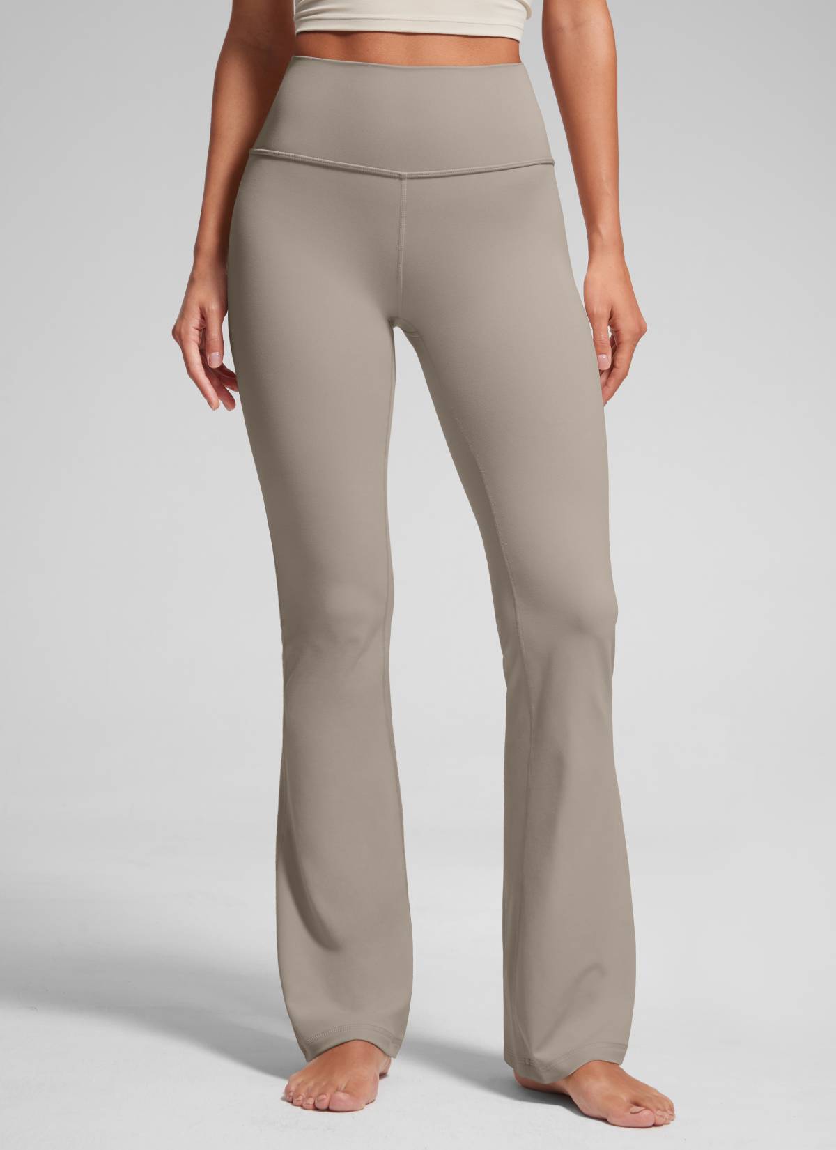 CRZ YOGA Leggings con Bolsillos Acampanados de 29 Pulgadas para Mujer Gris Ceniza Cálido