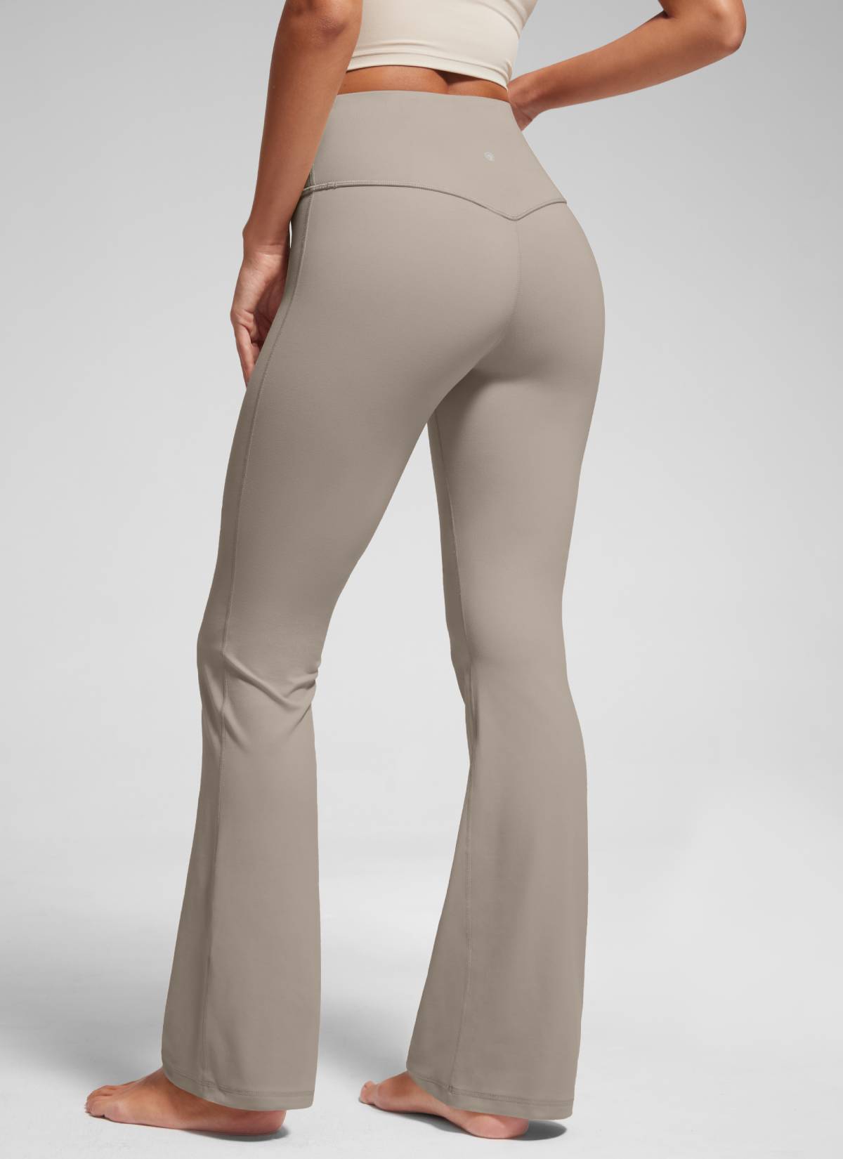 CRZ YOGA Leggings con Bolsillos Acampanados de 29 Pulgadas para Mujer Gris Ceniza Cálido
