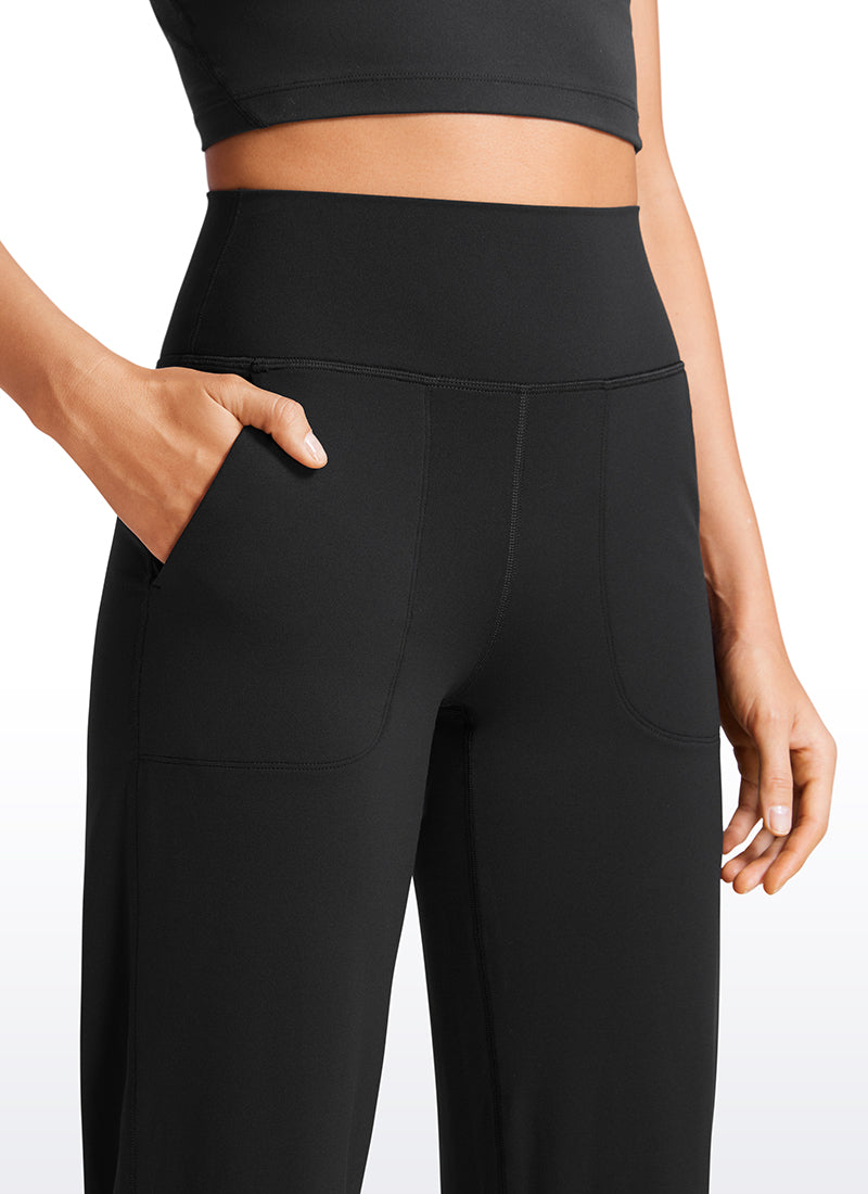 CRZ YOGA Butterluxe Pantalones de Pierna Ancha con Bolsillospara Mujer Negro