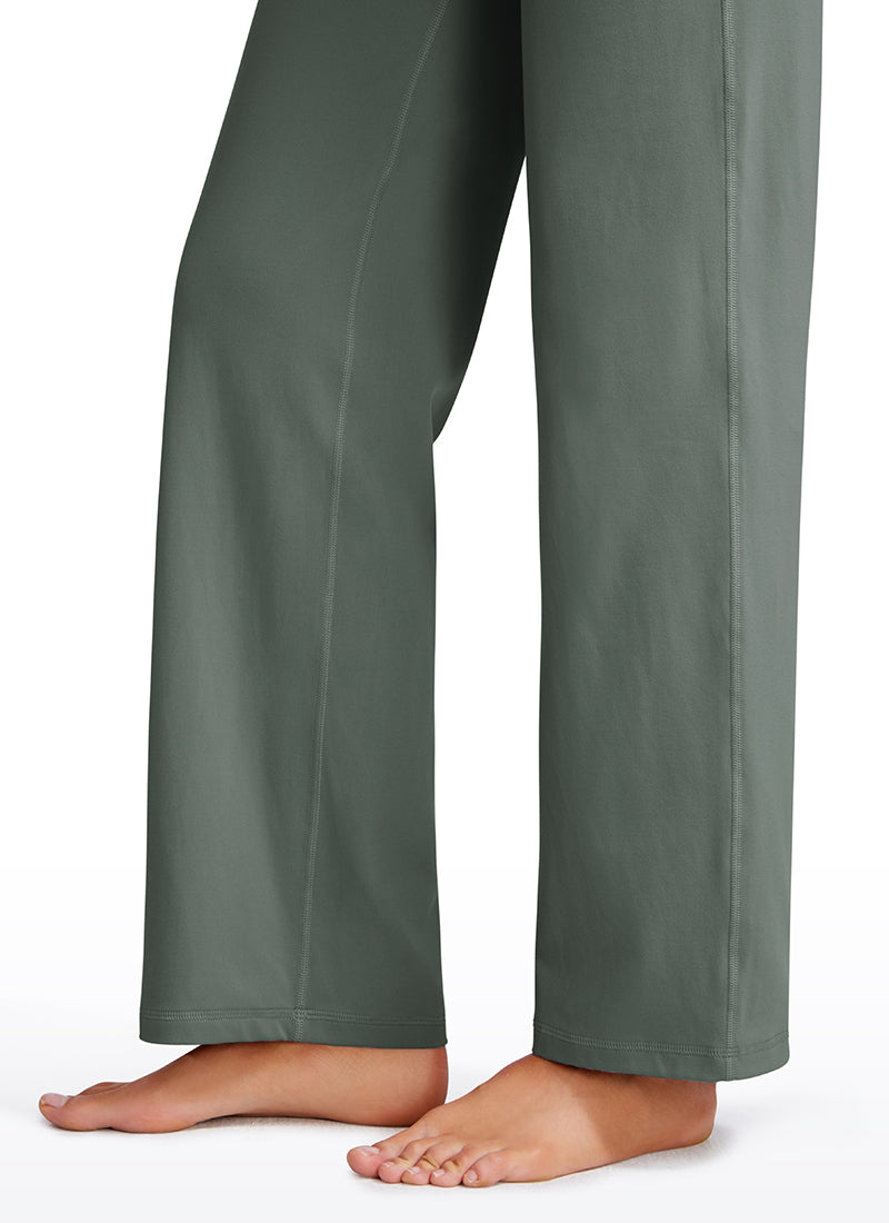CRZ YOGA Butterluxe Pantalones de Pierna Ancha con Bolsillospara Mujer Salvia gris