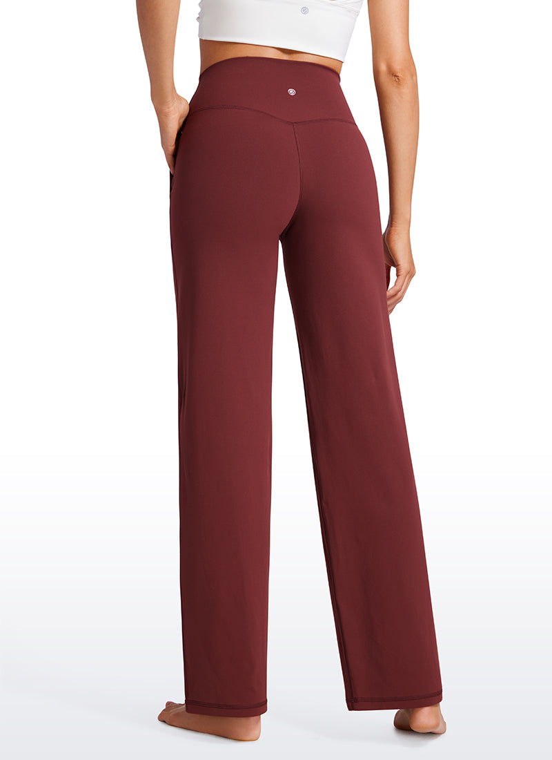 CRZ YOGA Butterluxe Pantalones de Pierna Ancha con Bolsillospara Mujer Noctilucence Rojo