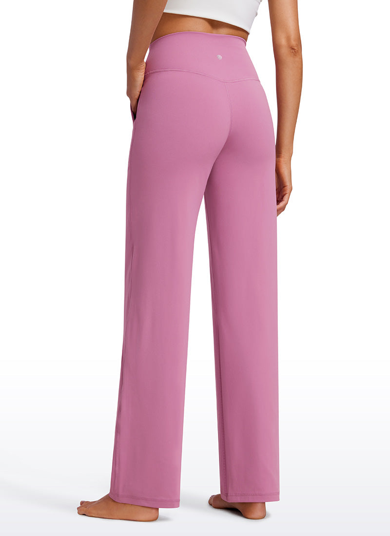 CRZ YOGA Butterluxe Pantalones de Pierna Ancha con Bolsillospara Mujer Polvo de Terciopelo