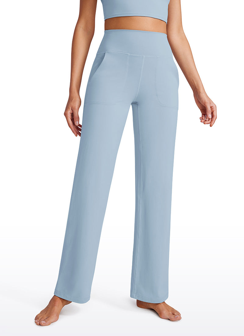 CRZ YOGA Butterluxe Pantalones de Pierna Ancha con Bolsillospara Mujer Batista Azul