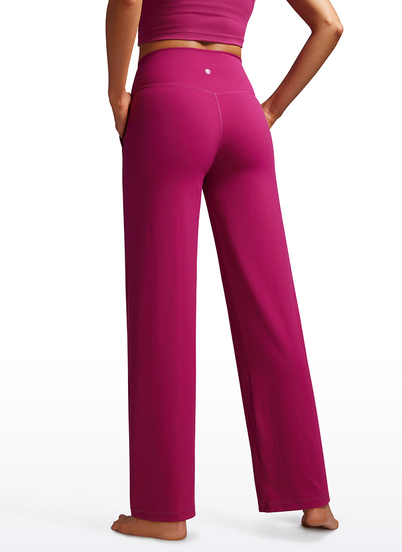 CRZ YOGA Butterluxe Pantalones de Pierna Ancha con Bolsillospara Mujer Magenta Púrpura