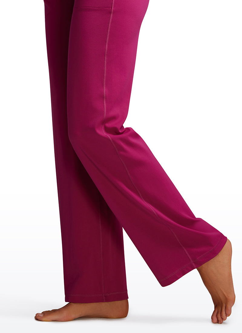 CRZ YOGA Butterluxe Pantalones de Pierna Ancha con Bolsillospara Mujer Magenta Púrpura