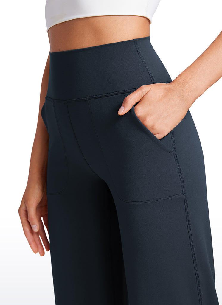 CRZ YOGA Butterluxe Pantalones de Pierna Ancha con Bolsillos de 31 Pulgadas para Mujer True Navy