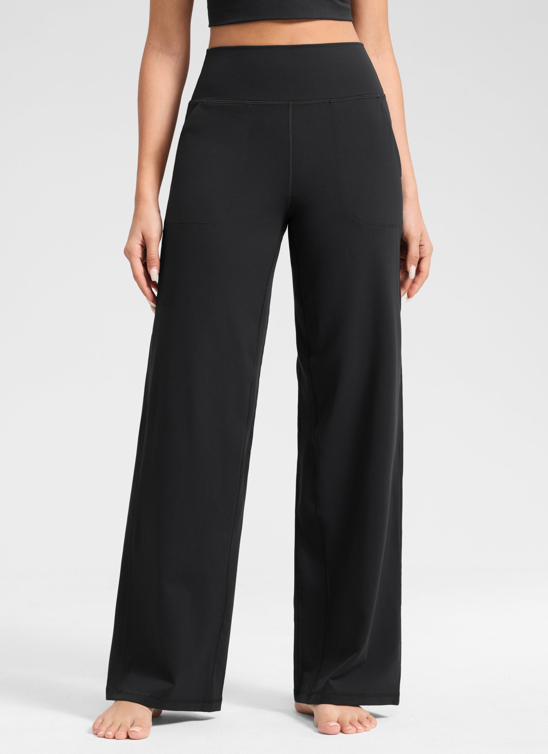 CRZ YOGA Pantalones Butterlift Cintura Alta Pierna Ancha 31 pulg. Negro