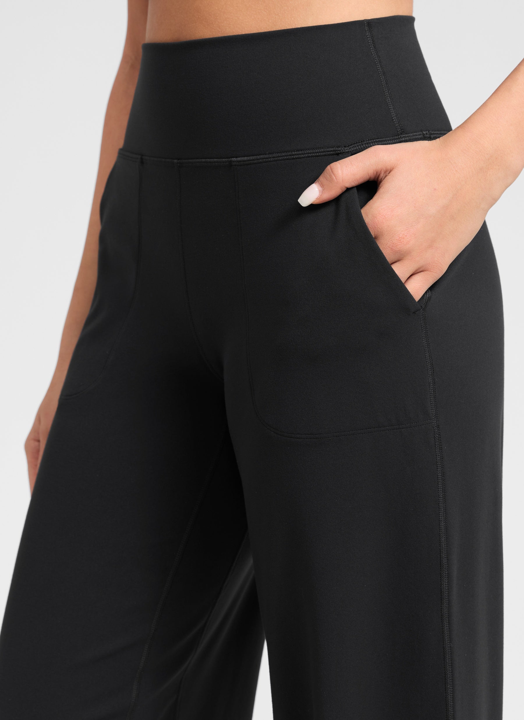 CRZ YOGA Pantalones Butterlift Cintura Alta Pierna Ancha 31 pulg. Negro