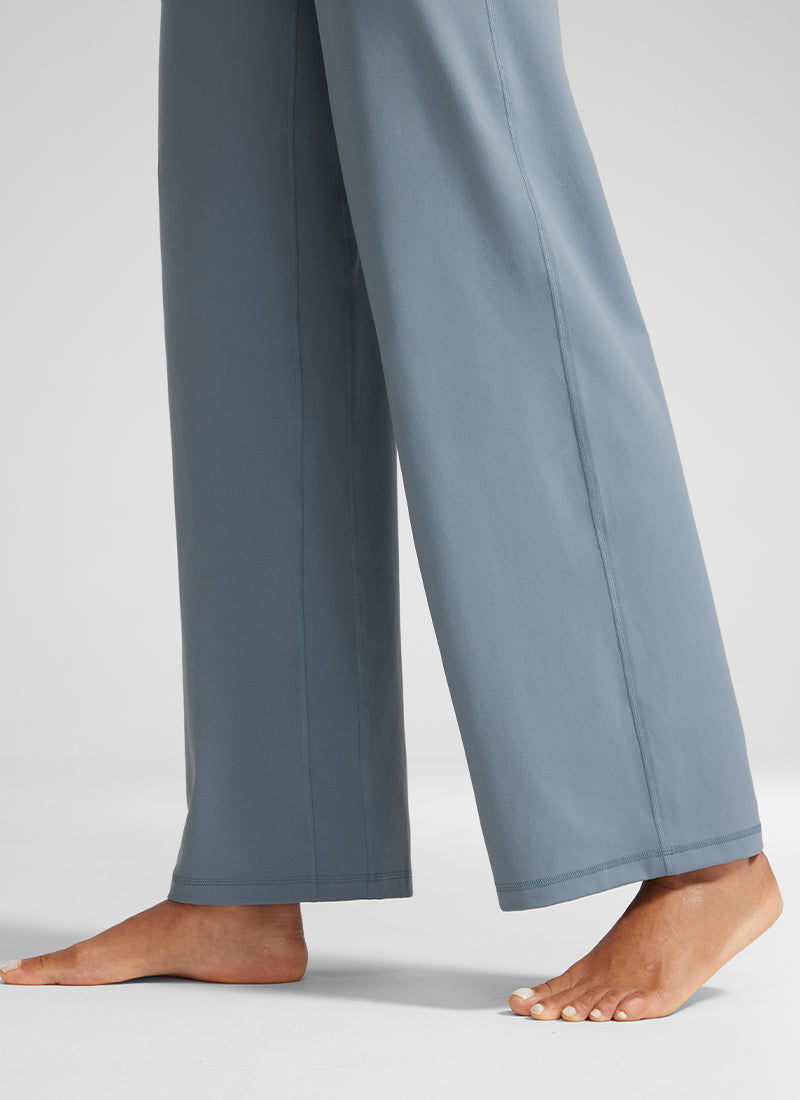 CRZ YOGA Pantalones Butterlift Cintura Alta Pierna Ancha 31 pulg. Azul Belga