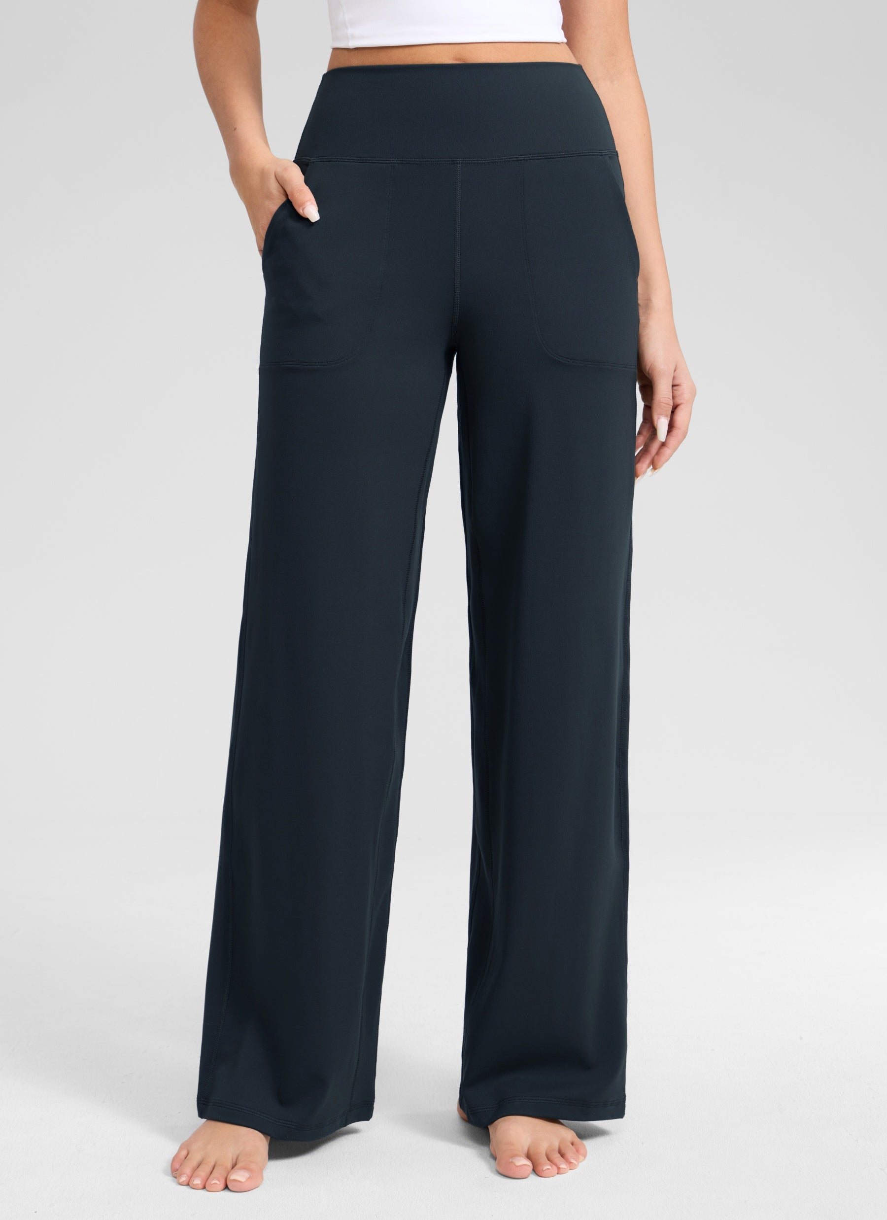 CRZ YOGA Pantalones Butterlift Cintura Alta Pierna Ancha 31 pulg. True Navy