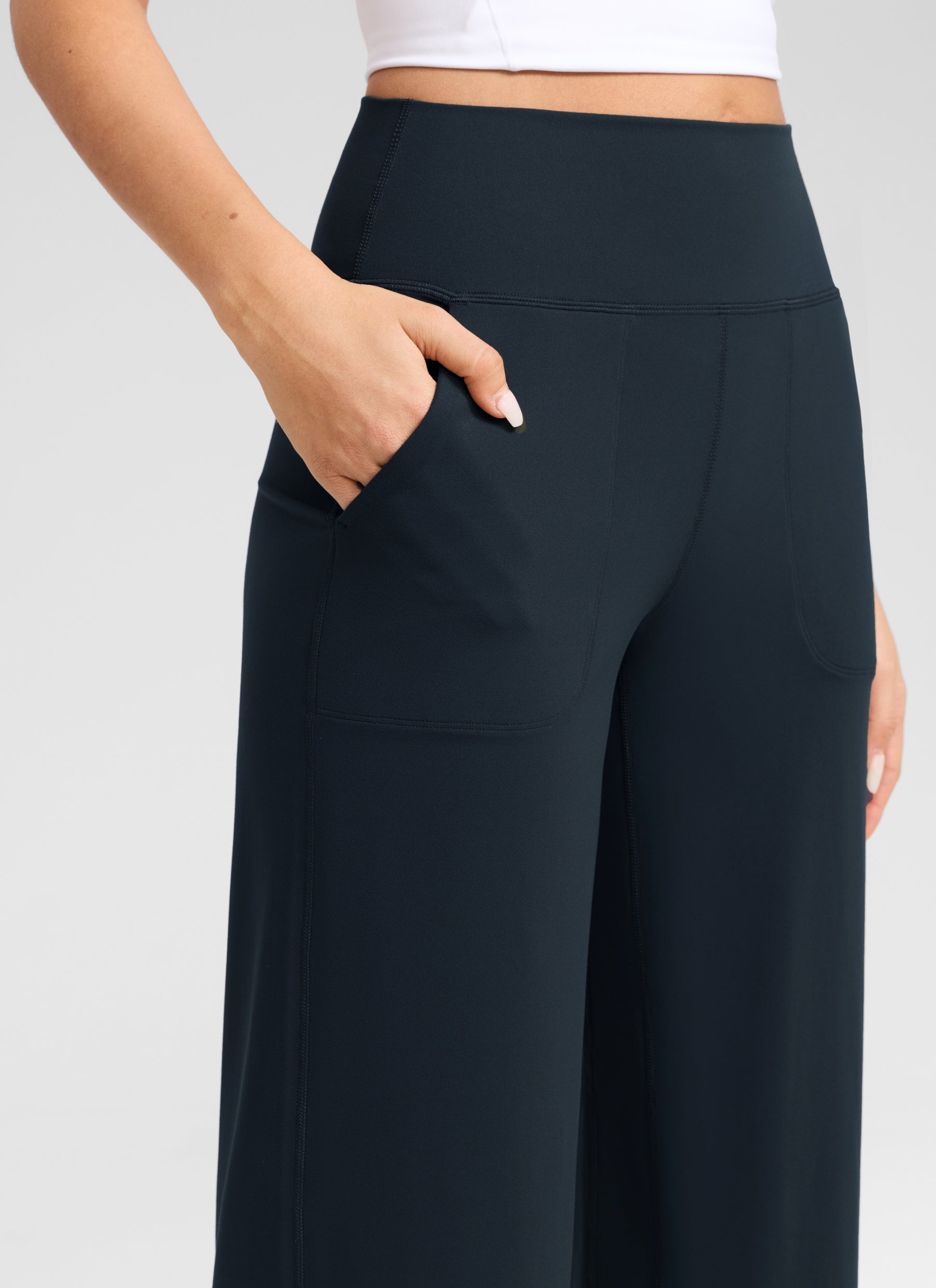 CRZ YOGA Pantalones Butterlift Cintura Alta Pierna Ancha 31 pulg. True Navy