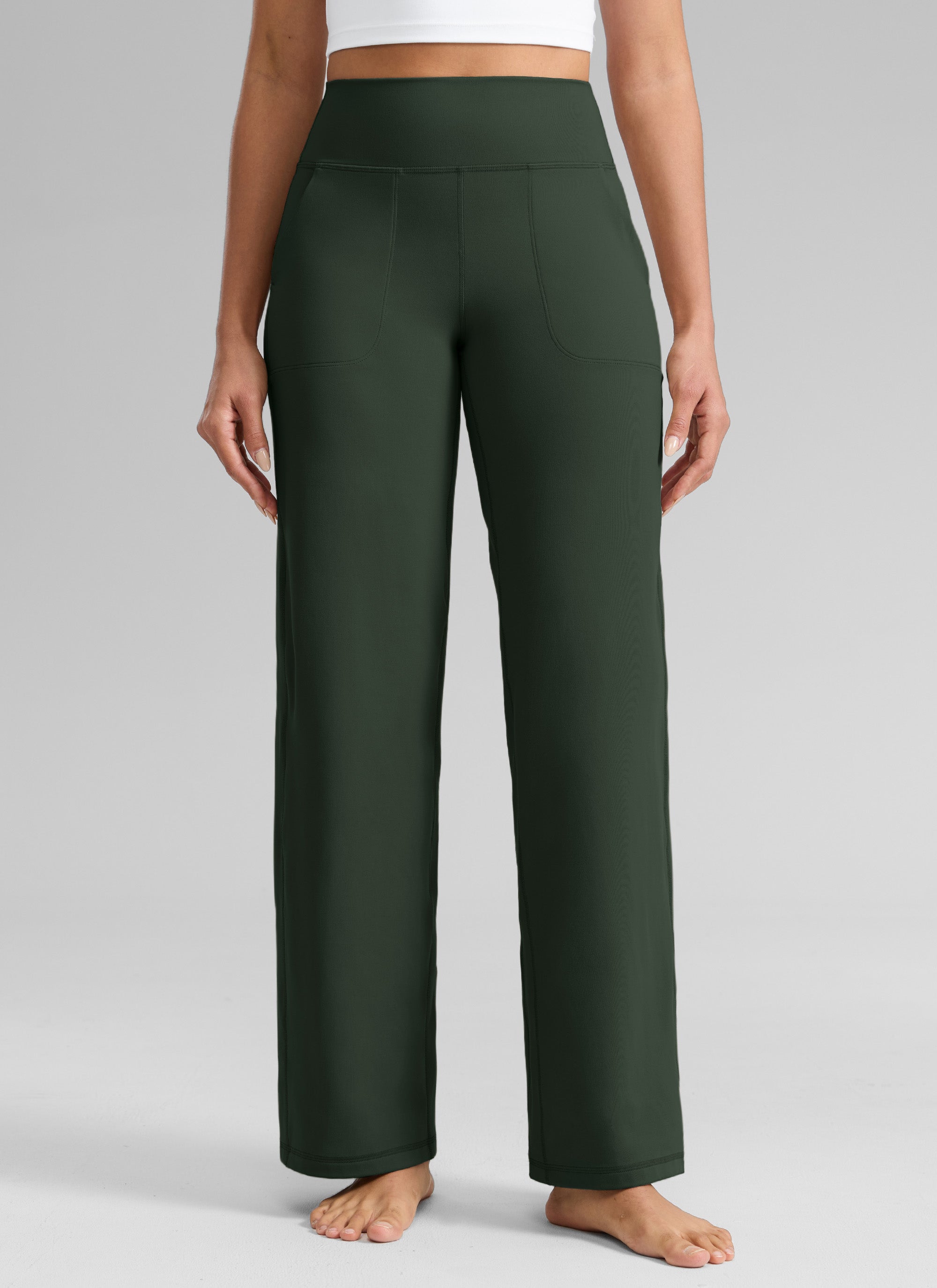 CRZ YOGA Pantalones Butterlift Cintura Alta Pierna Ancha 31 pulg. Leyenda Verde