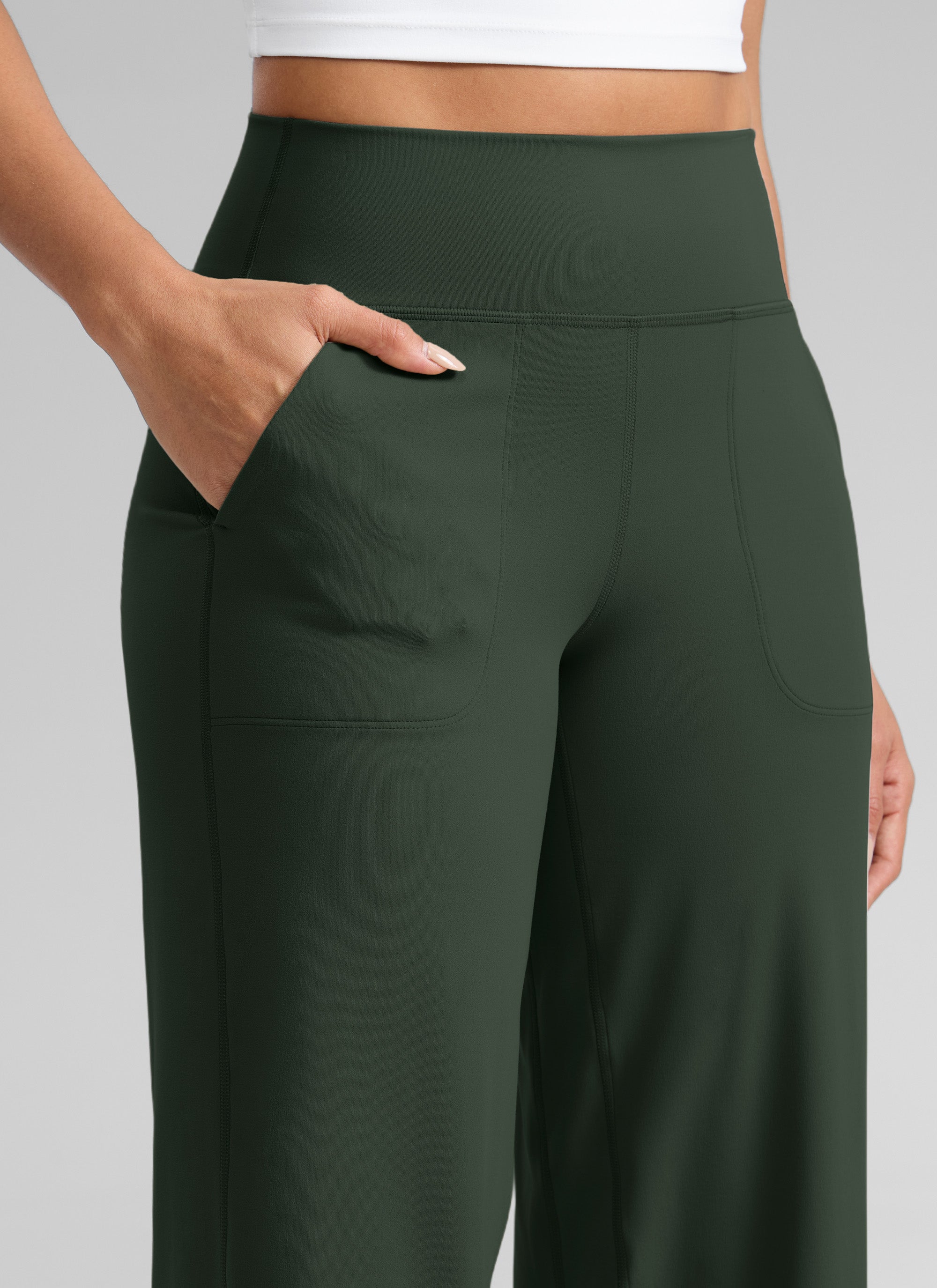 CRZ YOGA Pantalones Butterlift Cintura Alta Pierna Ancha 31 pulg. Leyenda Verde