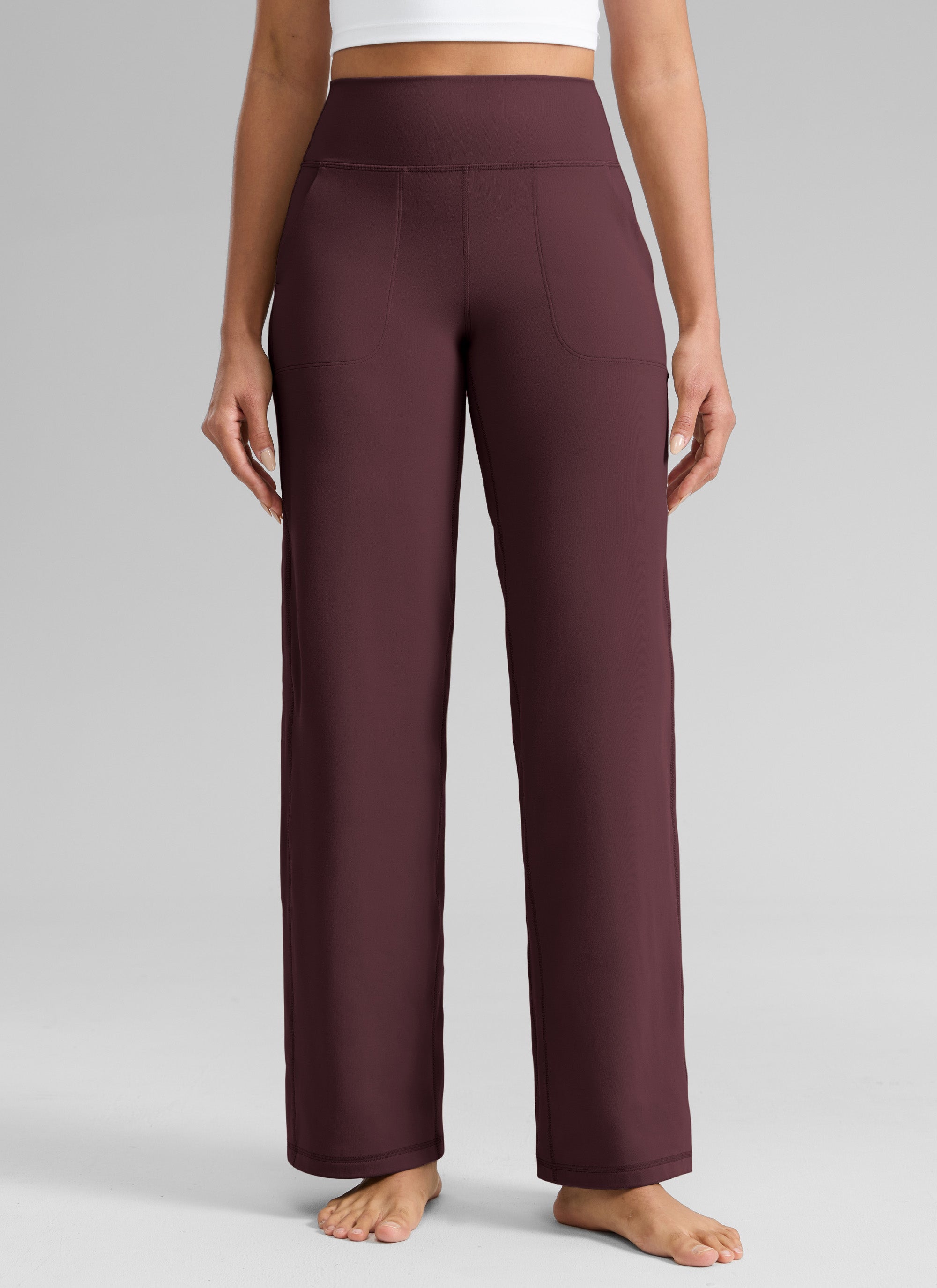 CRZ YOGA Pantalones Butterlift Cintura Alta Pierna Ancha 31 pulg. Ciruela madura