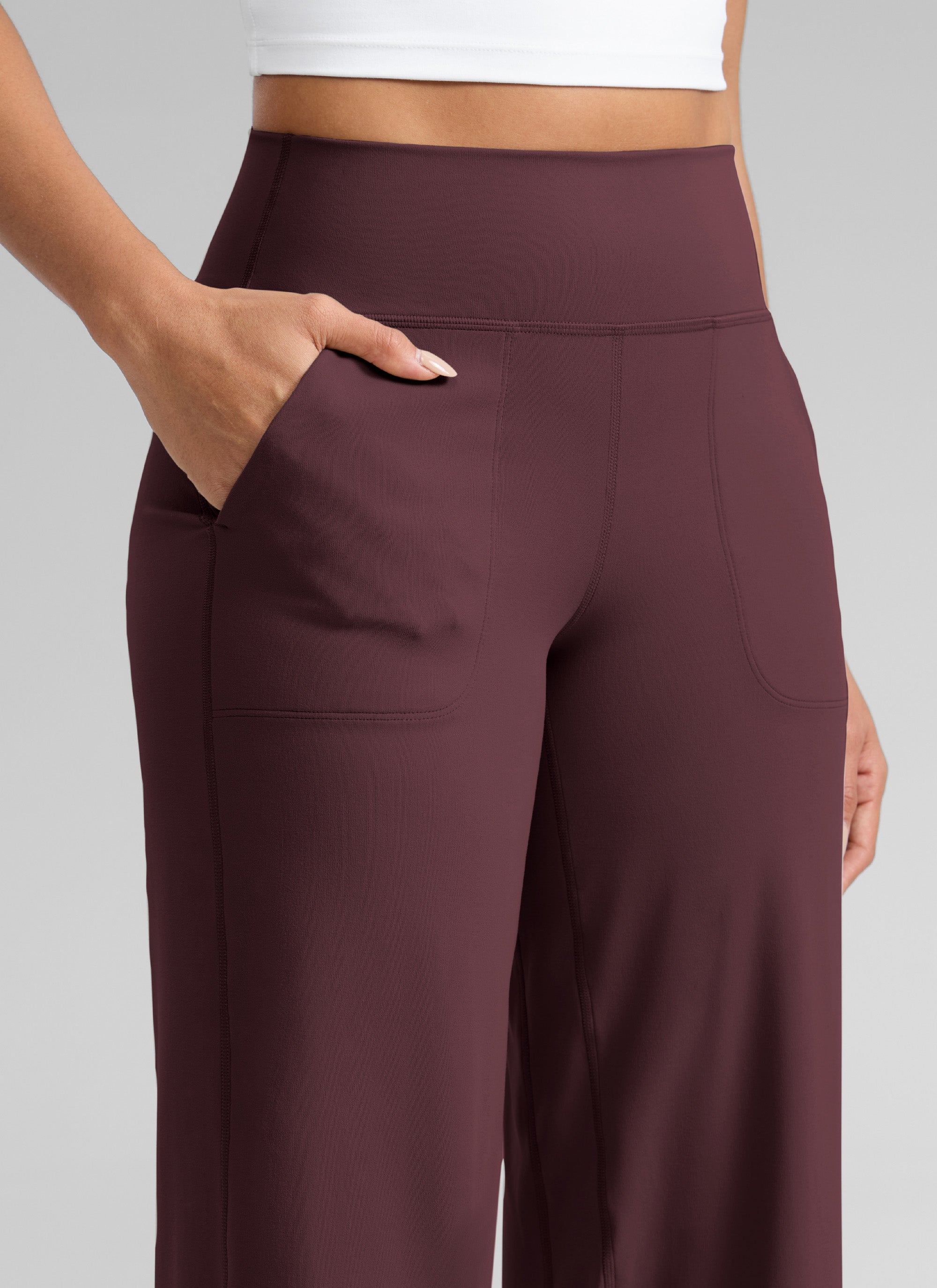 CRZ YOGA Pantalones Butterlift Cintura Alta Pierna Ancha 31 pulg. Ciruela madura