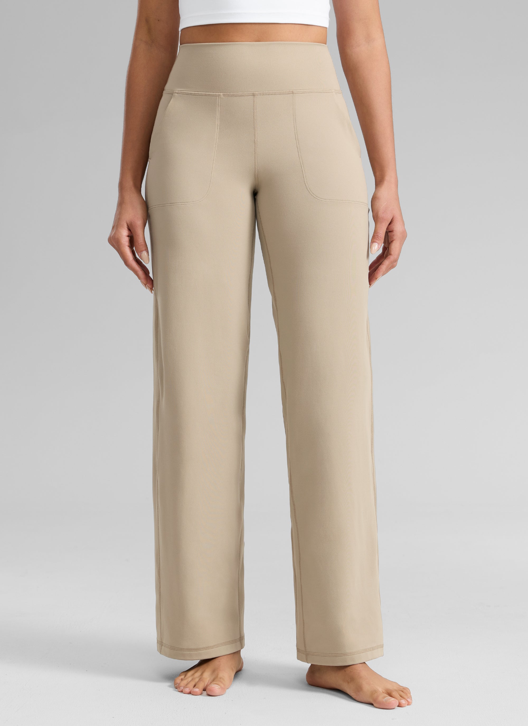 CRZ YOGA Pantalones Butterlift Cintura Alta Pierna Ancha 31 pulg. Roble
