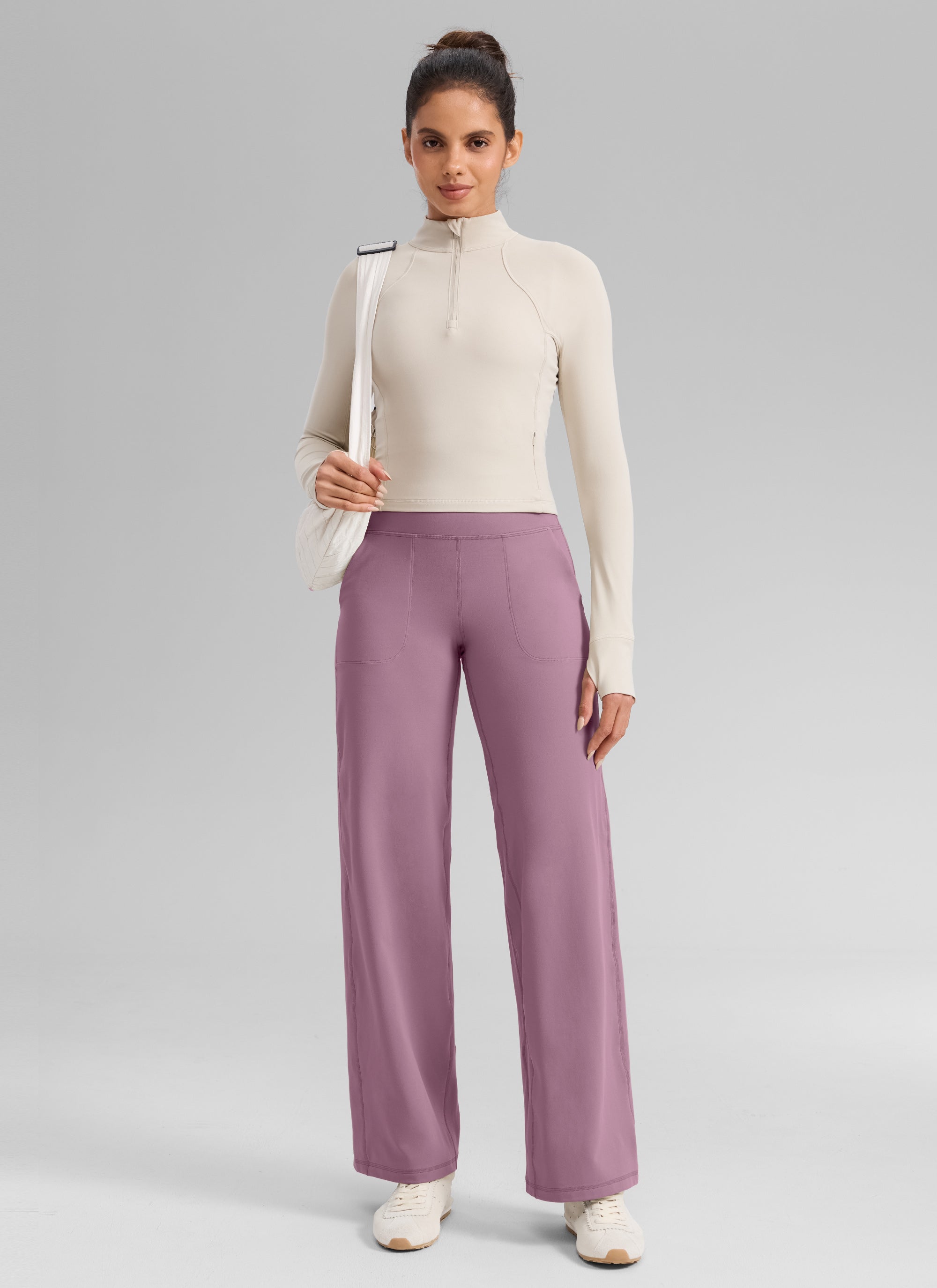 CRZ YOGA Pantalones Butterlift Cintura Alta Pierna Ancha 31 pulg. Lavanda claro