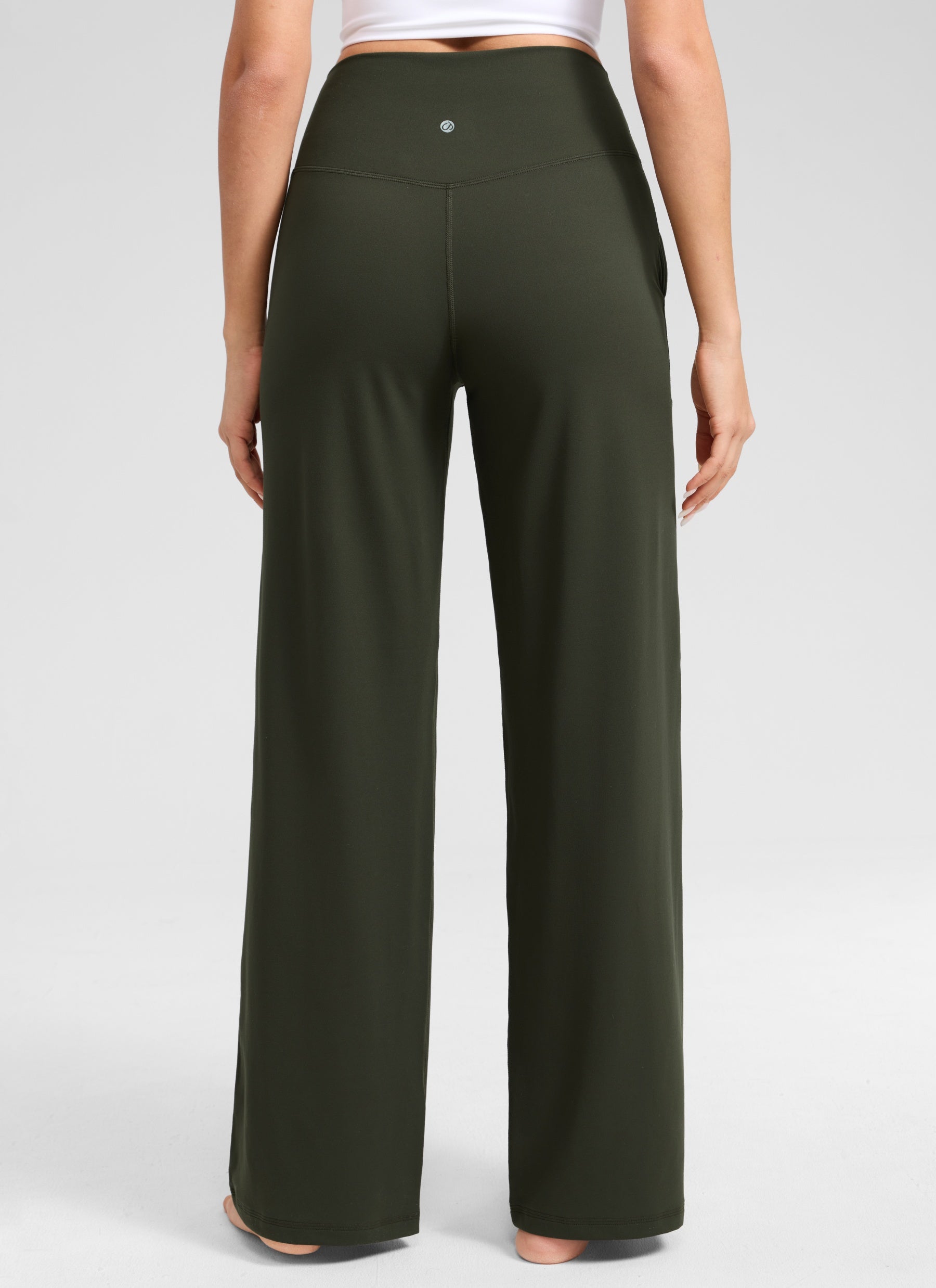 CRZ YOGA Pantalones Butterlift Cintura Alta Pierna Ancha 31 pulg. Verde Oliva