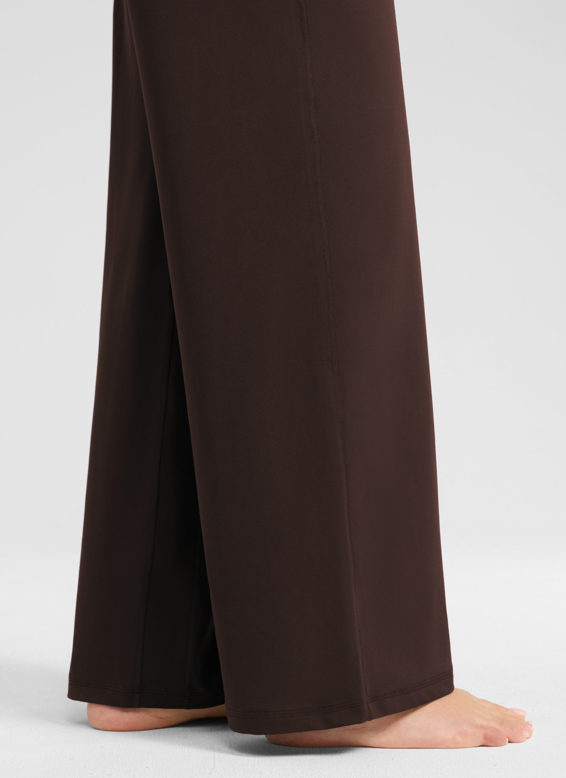 CRZ YOGA Pantalones Butterlift Cintura Alta Pierna Ancha 31 pulg. Marrón Fudge Caliente