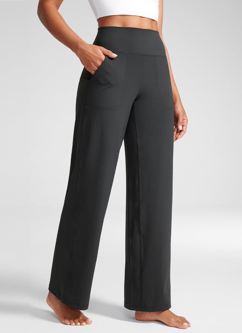 CRZ YOGA Pantalones Butterlift Cintura Alta Pierna Ancha 31 pulg. Gris misterioso