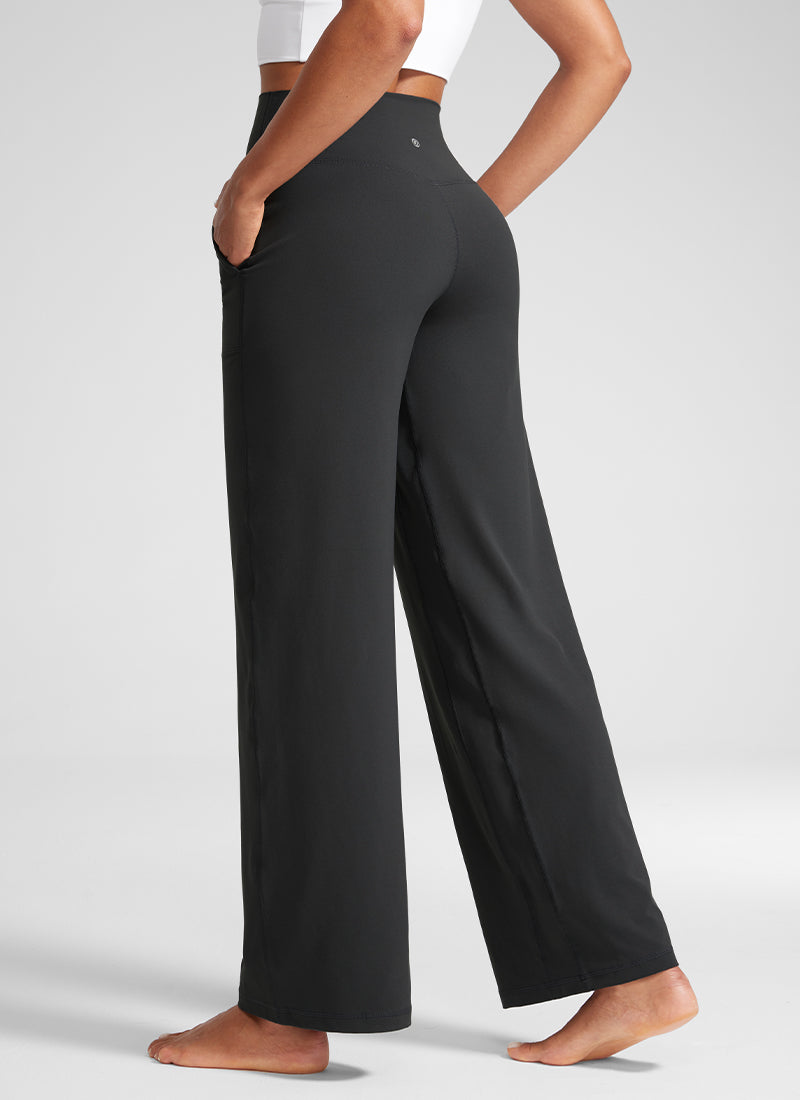 CRZ YOGA Pantalones Butterlift Cintura Alta Pierna Ancha 31 pulg. Gris misterioso