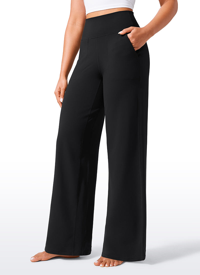 CRZ YOGA Pantalones Butterlift Cintura Alta Pierna Ancha 33 pulg. Negro