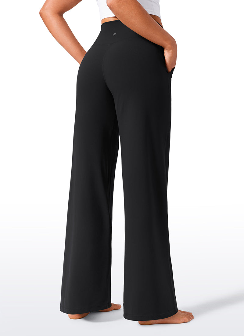 CRZ YOGA Pantalones Butterlift Cintura Alta Pierna Ancha 33 pulg. Negro