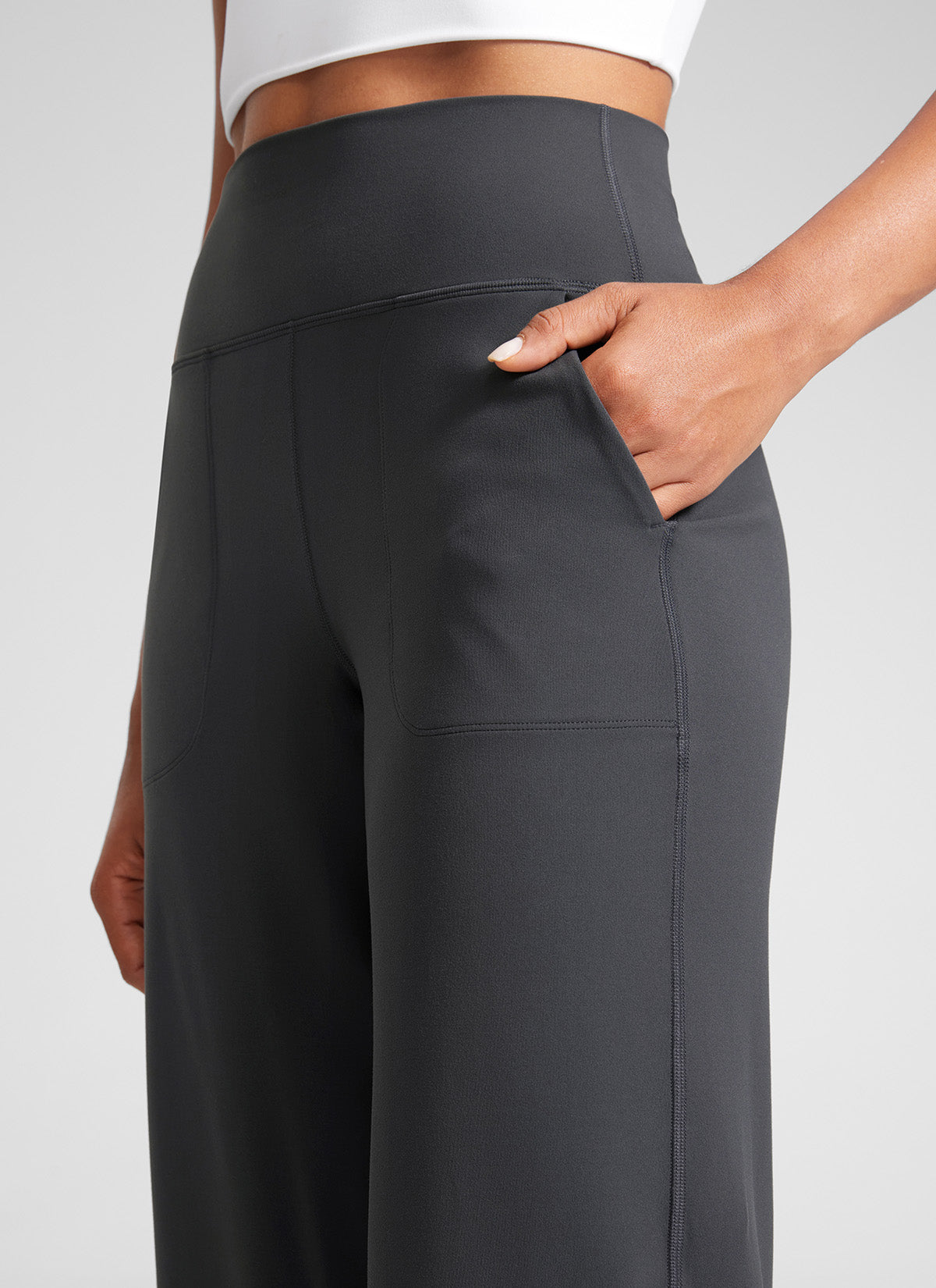 CRZ YOGA Pantalones Butterlift Cintura Alta Pierna Ancha 33 pulg. Gris misterioso