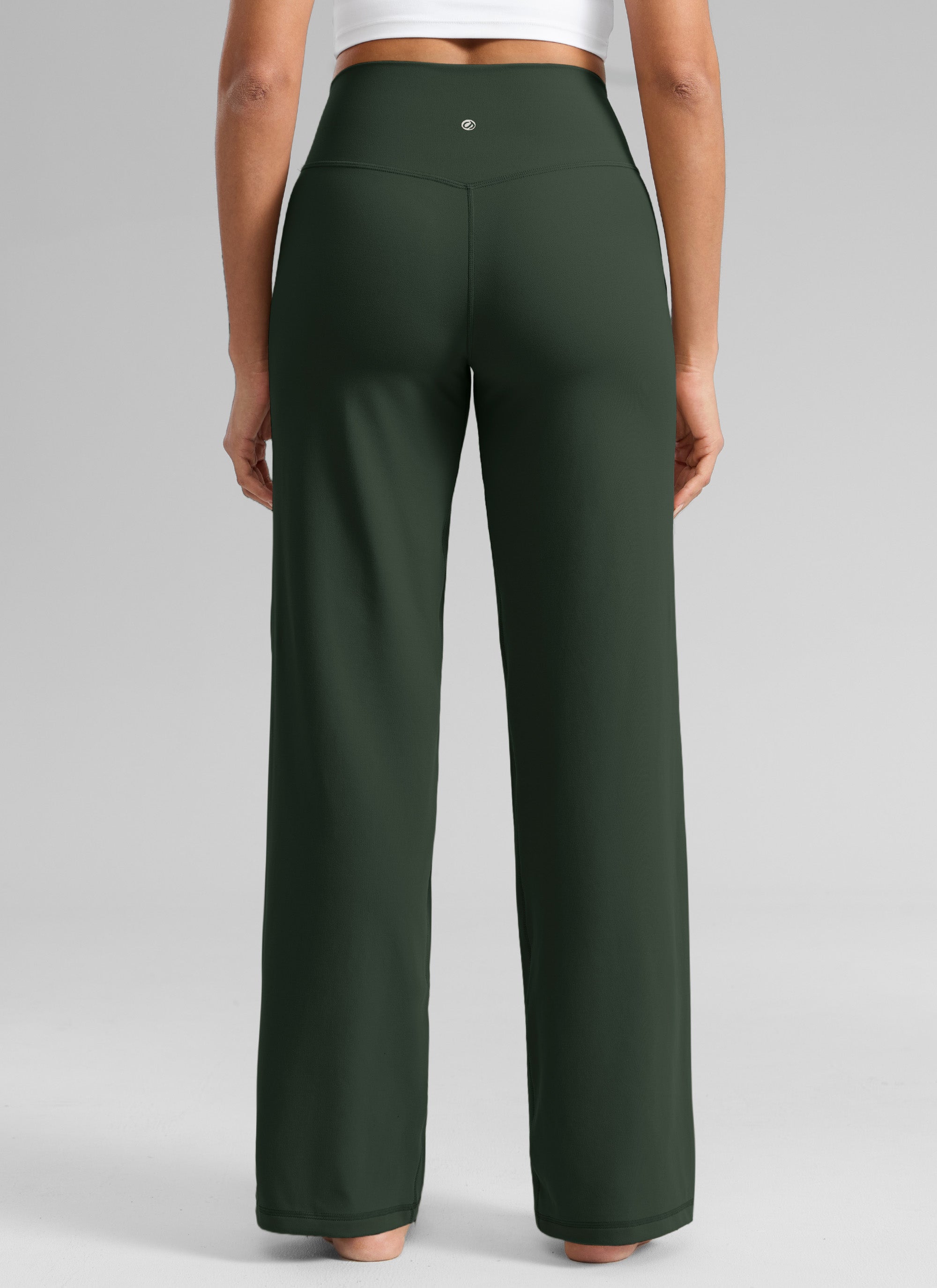 CRZ YOGA Pantalones Butterlift Cintura Alta Pierna Ancha 33 pulg. Leyenda Verde