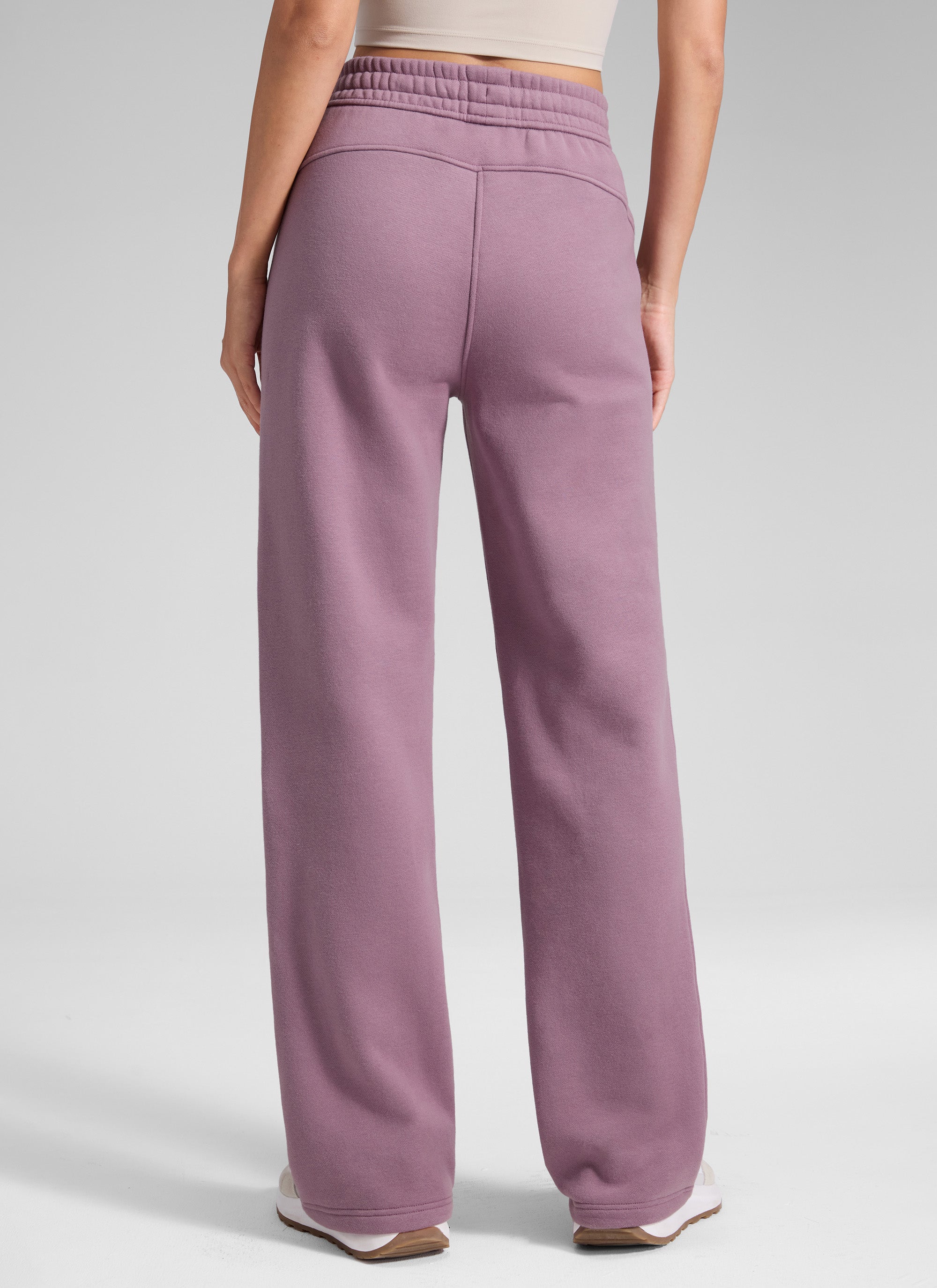 Pantalón recto casual de felpa de algodón para mujer CRZ YOGA 32 pulg. Lavanda claro