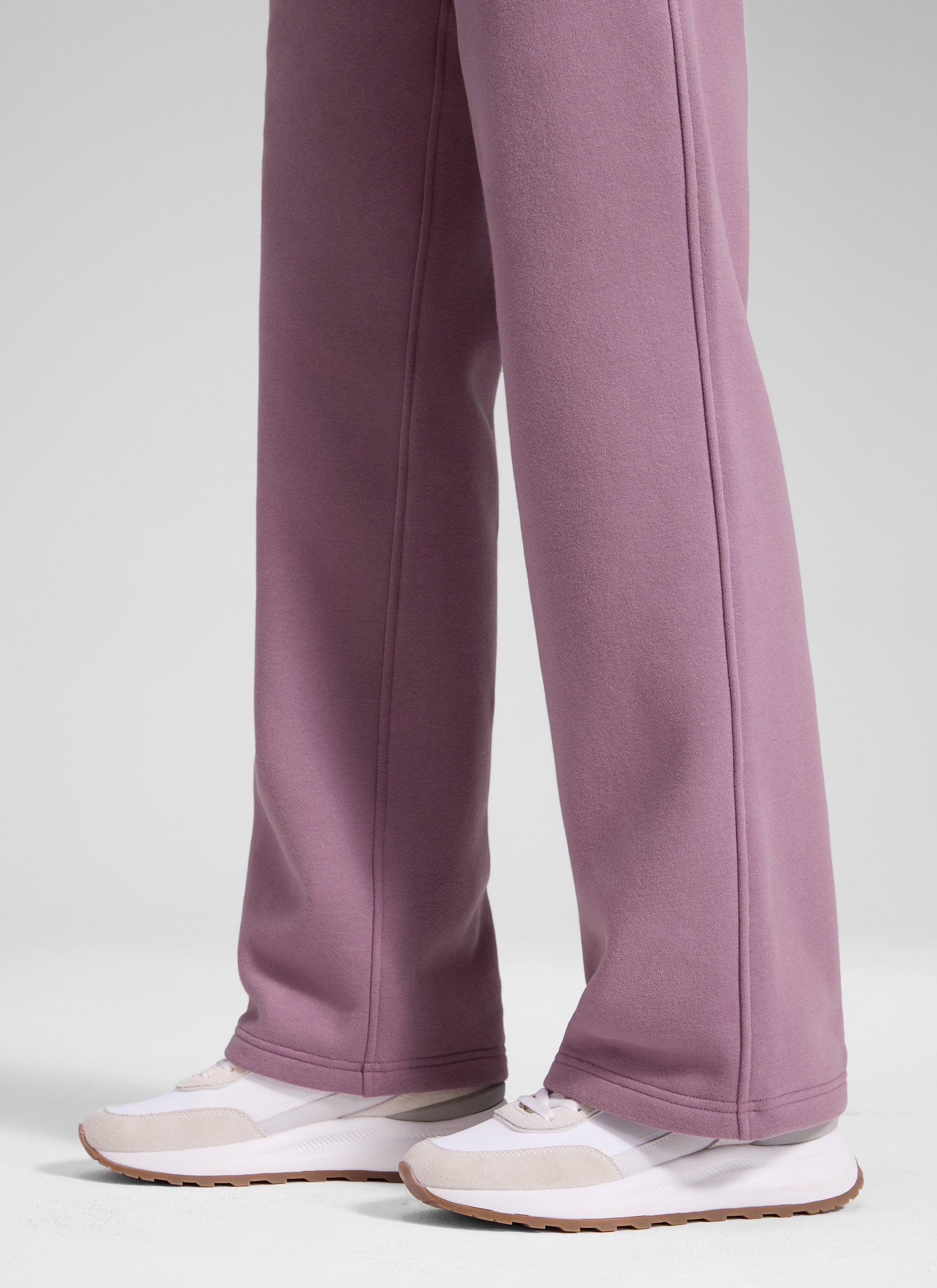 Pantalón recto casual de felpa de algodón para mujer CRZ YOGA 32 pulg. Lavanda claro