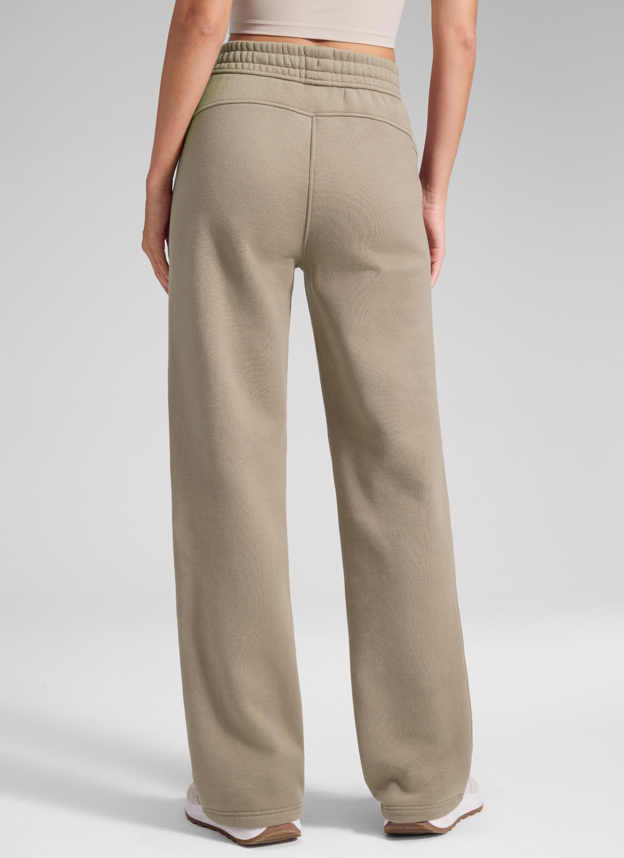 Pantalón recto casual de felpa de algodón para mujer CRZ YOGA 32 pulg. Roble