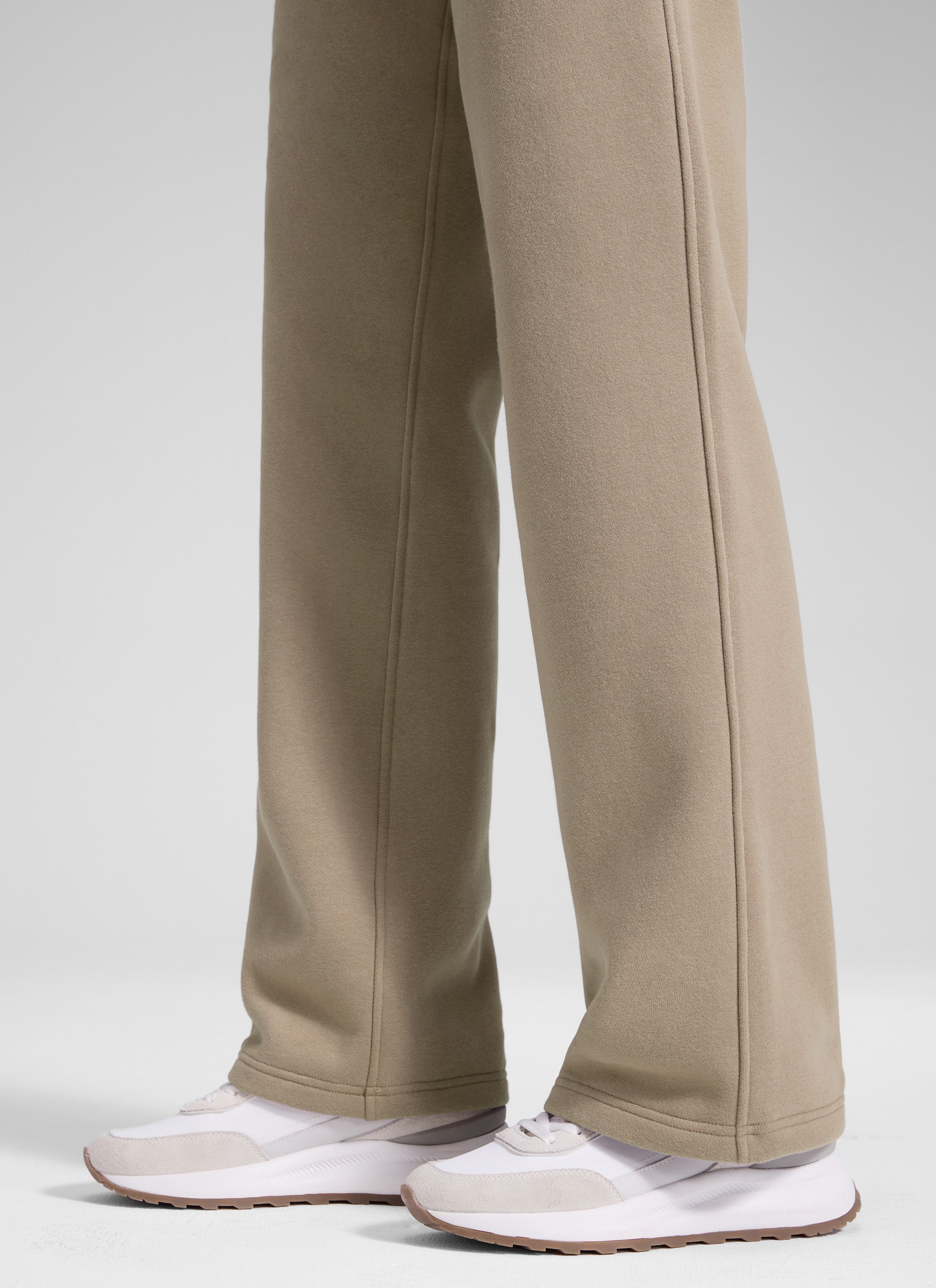 Pantalón recto casual de felpa de algodón para mujer CRZ YOGA 32 pulg. Roble