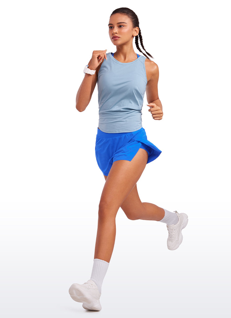 CRZ YOGA Shorts Forrados de Secado Rápido Abertura Feathery Fit Suave Café Morena