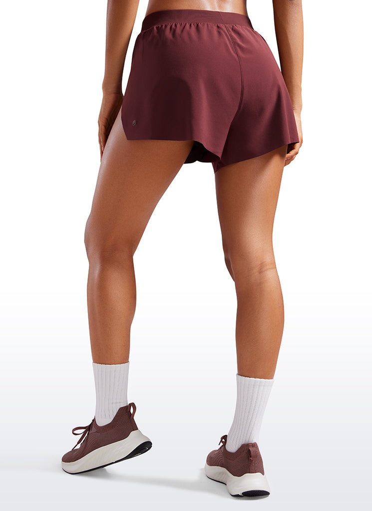 CRZ YOGA Shorts Forrados de Secado Rápido Abertura Feathery Fit Suave Polvo de Terciopelo