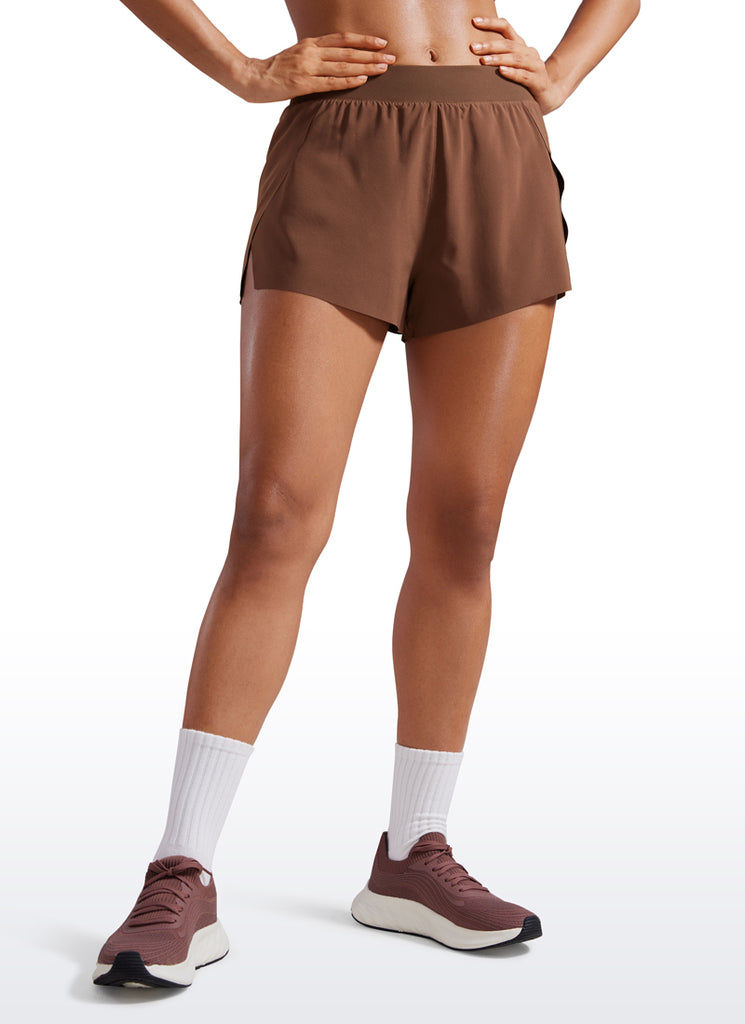 CRZ YOGA Shorts Forrados de Secado Rápido Abertura Feathery Fit Suave El azul de la brisa