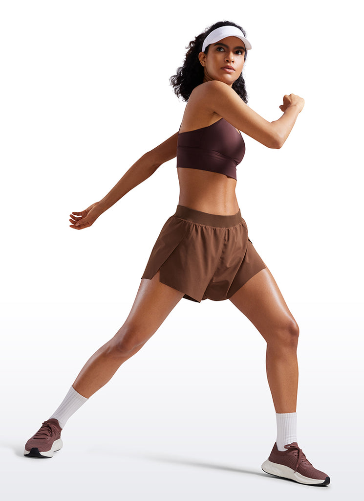 CRZ YOGA Shorts Forrados de Secado Rápido Abertura Feathery Fit Suave El azul de la brisa