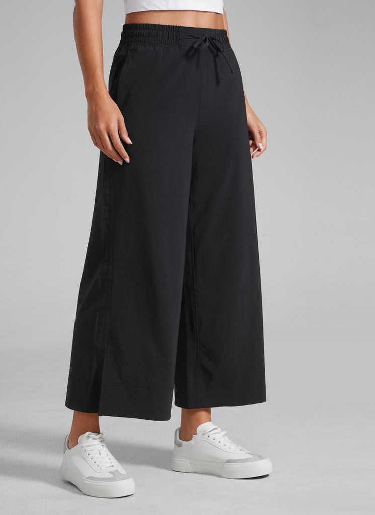 CRZ YOGA Feathery Fit Suave Pantalones de Pierna Ancha de 25 Pulgadas para Mujer Negro