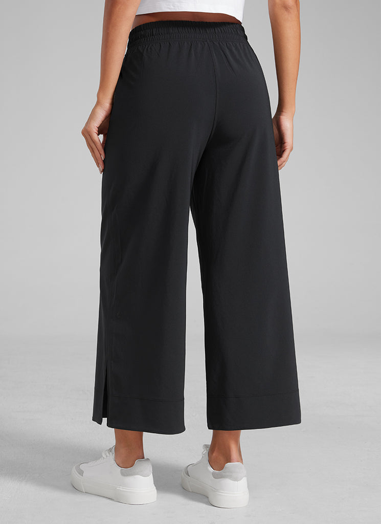 CRZ YOGA Feathery Fit Suave Pantalones de Pierna Ancha de 25 Pulgadas para Mujer Negro