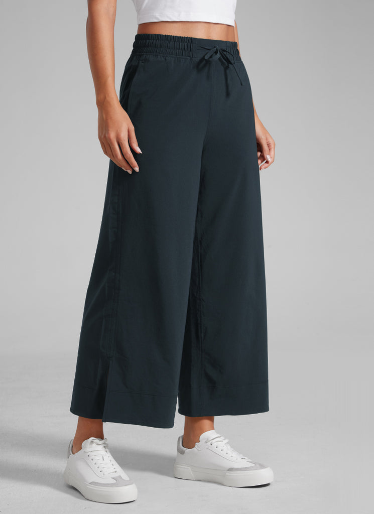 CRZ YOGA Feathery Fit Suave Pantalones de Pierna Ancha de 25 Pulgadas para Mujer Negro