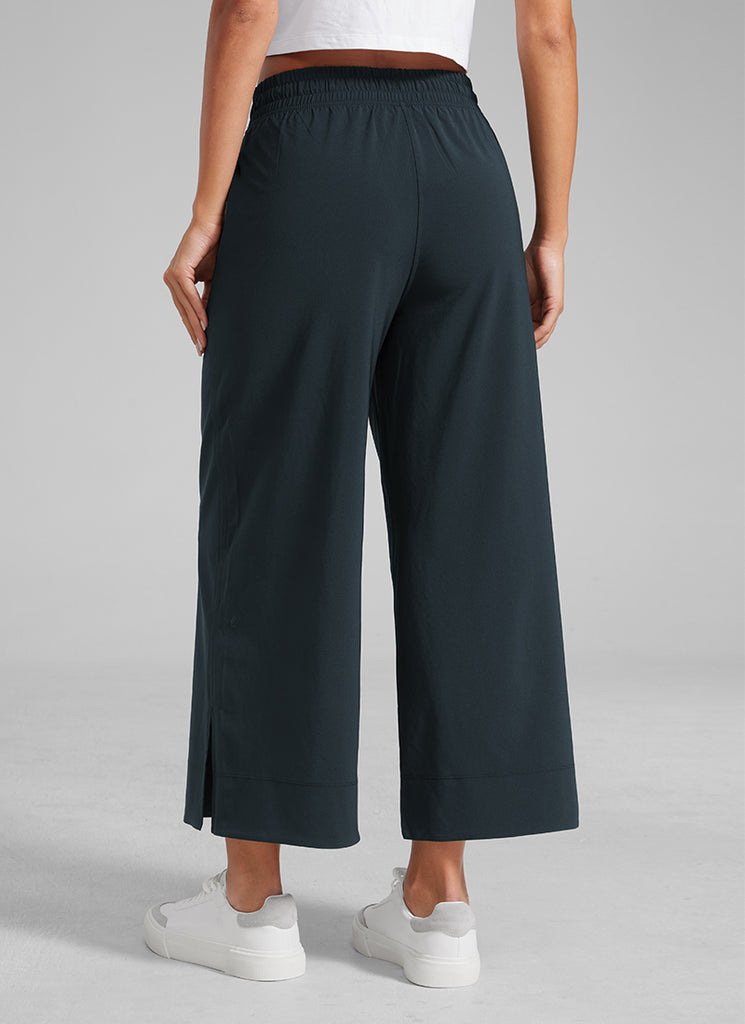 CRZ YOGA Feathery Fit Suave Pantalones de Pierna Ancha de 25 Pulgadas para Mujer Negro