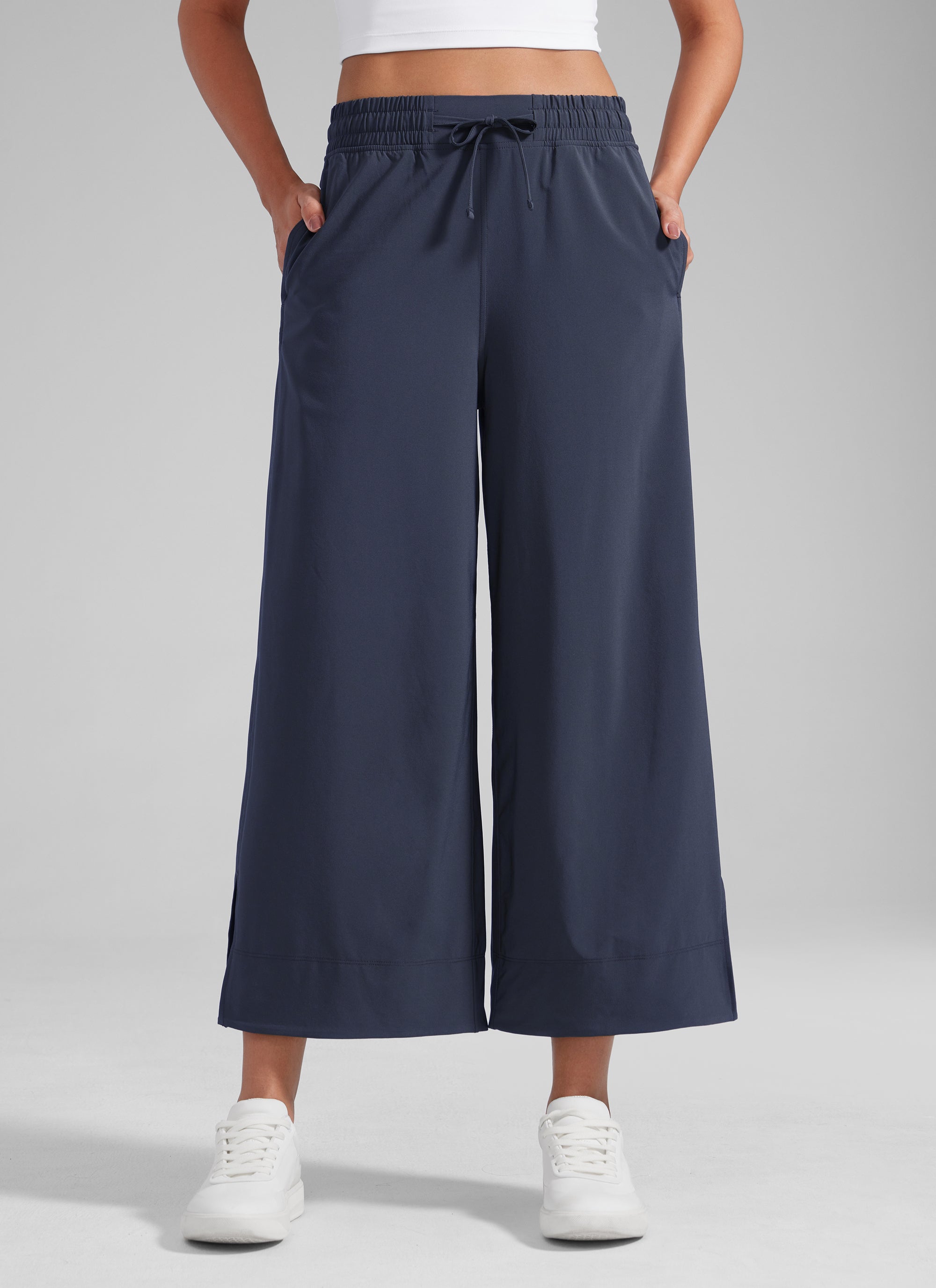 CRZ YOGA Feathery Fit Suave Pantalones de Pierna Ancha para Mujer Armada @model_info:J